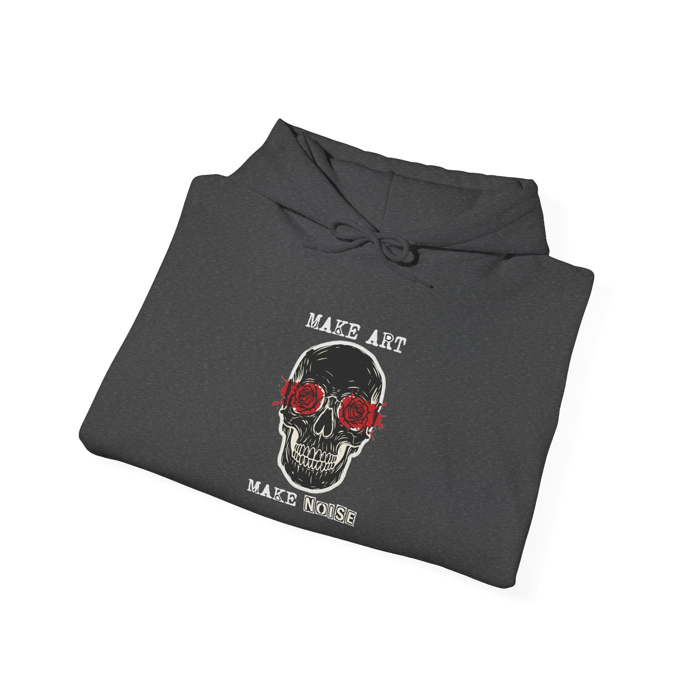 Make Art Make Noise Linocut Skull Hoodie