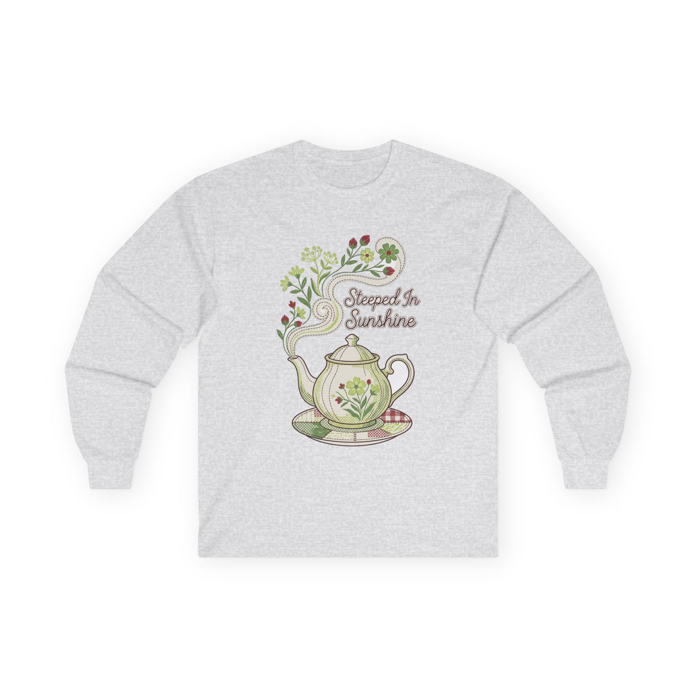 Steeped In Sunshine Faux Stitch Teapot Long Sleeve