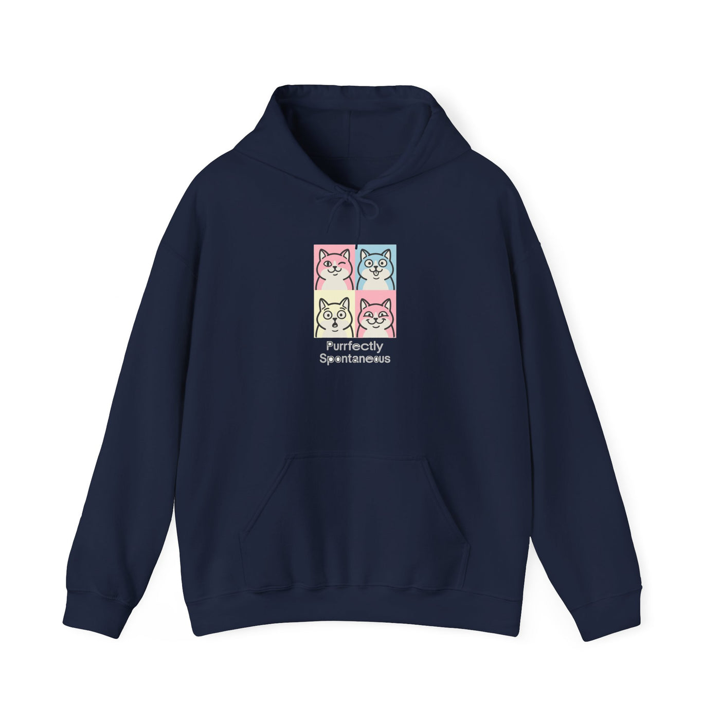Pastel Pop Art Kitten Grid Hoodie