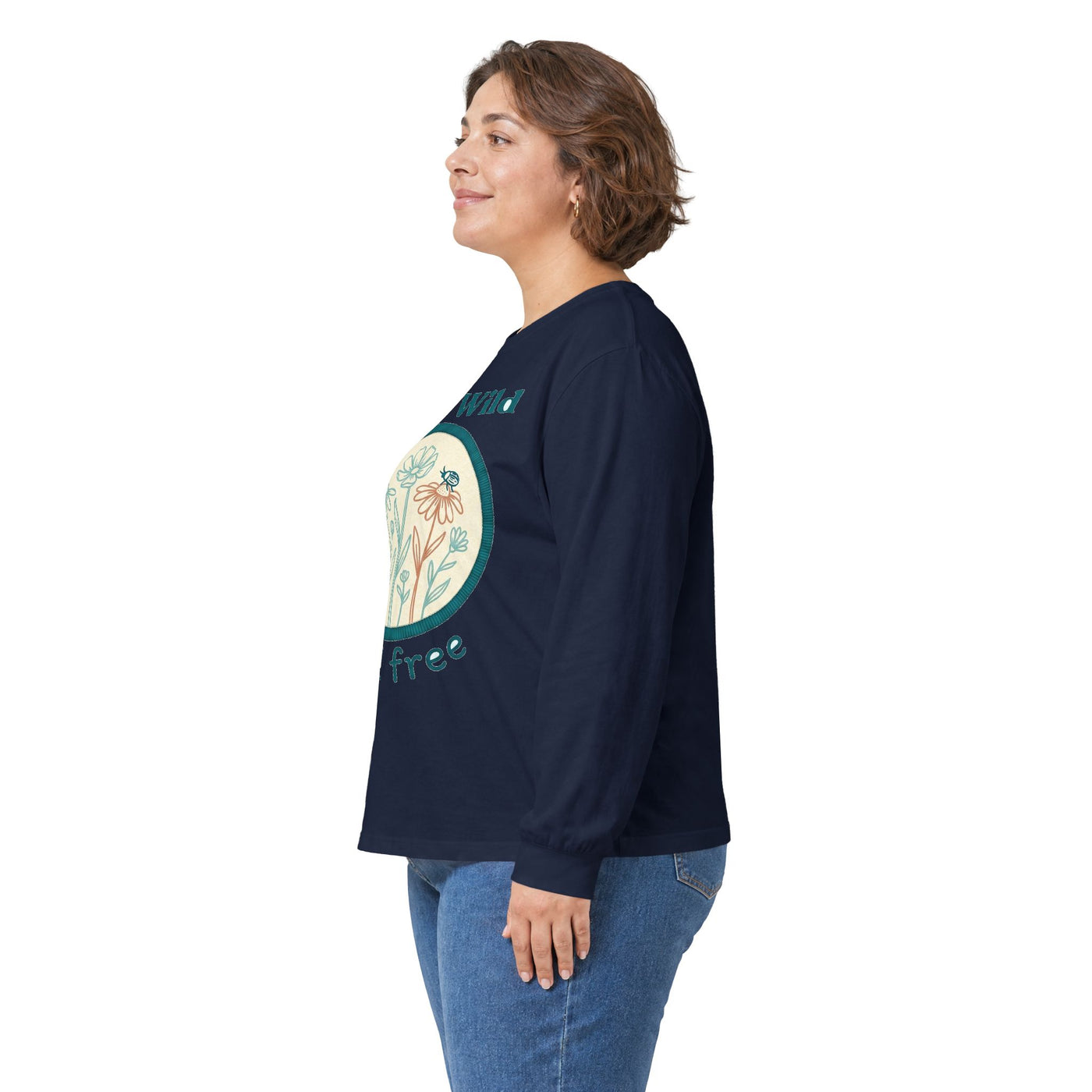 Stitched Meadow & Little Beetle Faux Embroidery Long Sleeve