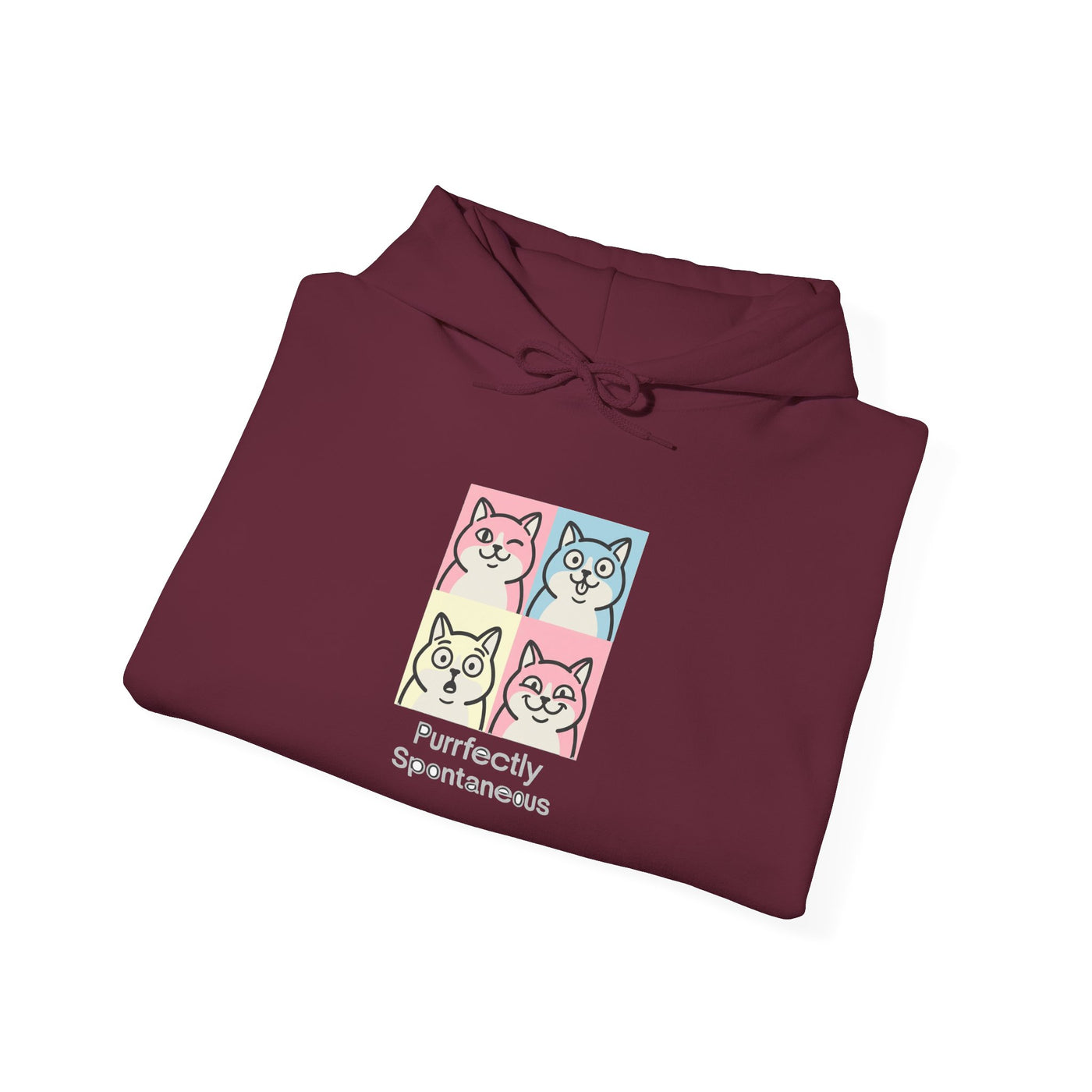 Pastel Pop Art Kitten Grid Hoodie