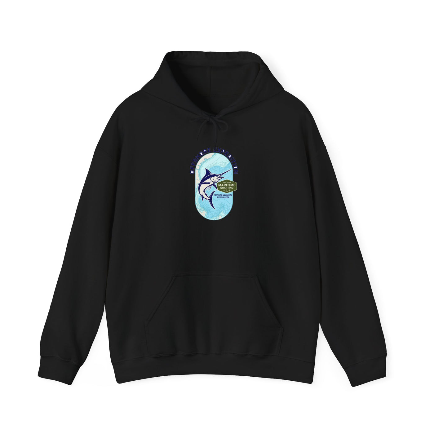 Coastal Bathymetry Marlin Badge Hoodie