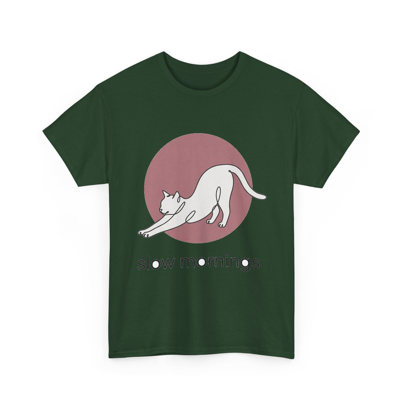 Slow Mornings Minimalist Cat T-Shirt