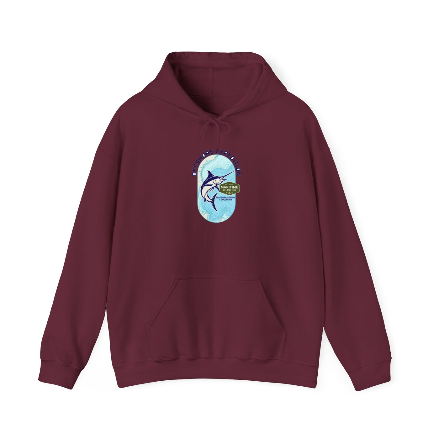 Coastal Bathymetry Marlin Badge Hoodie
