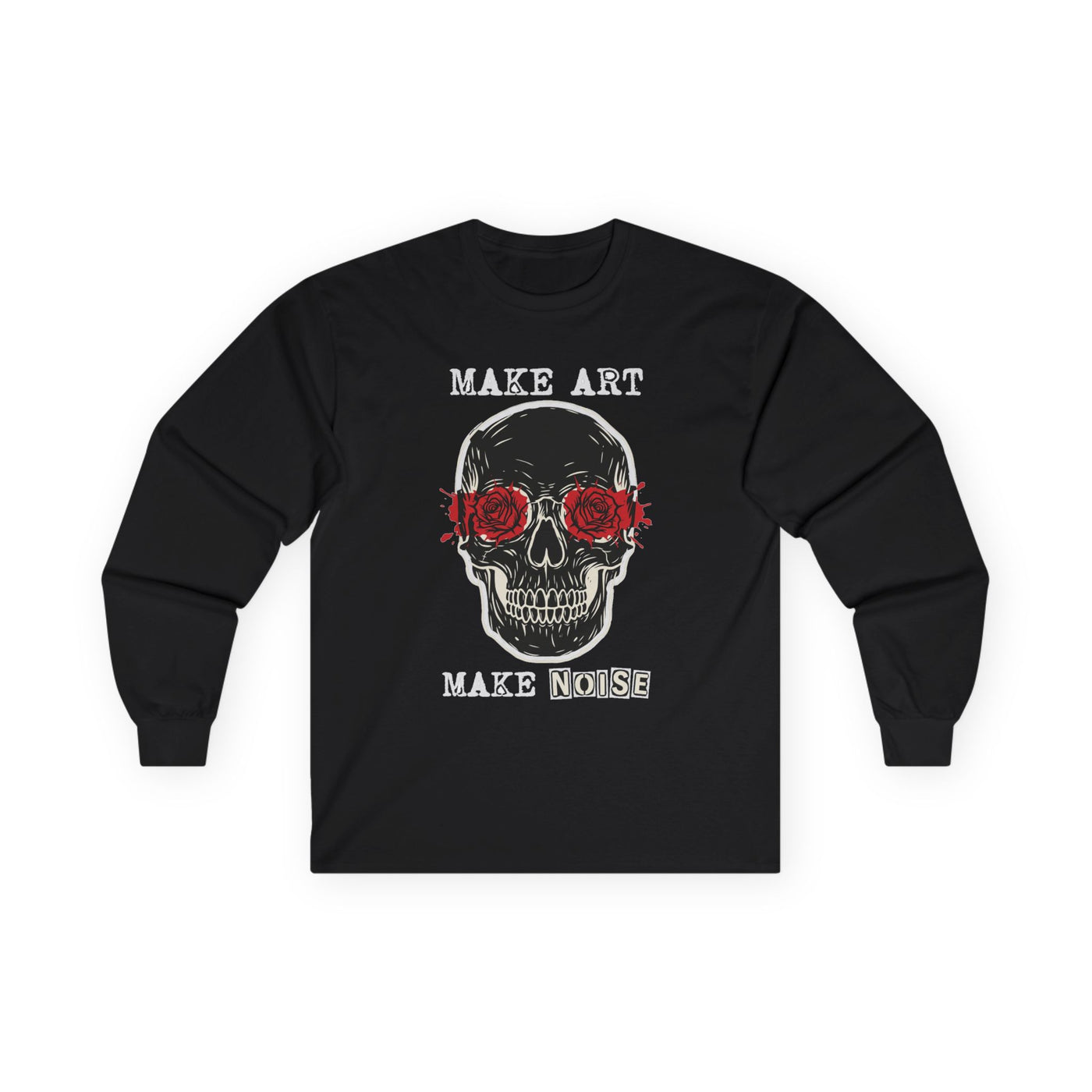 Make Art Make Noise Linocut Skull Long Sleeve