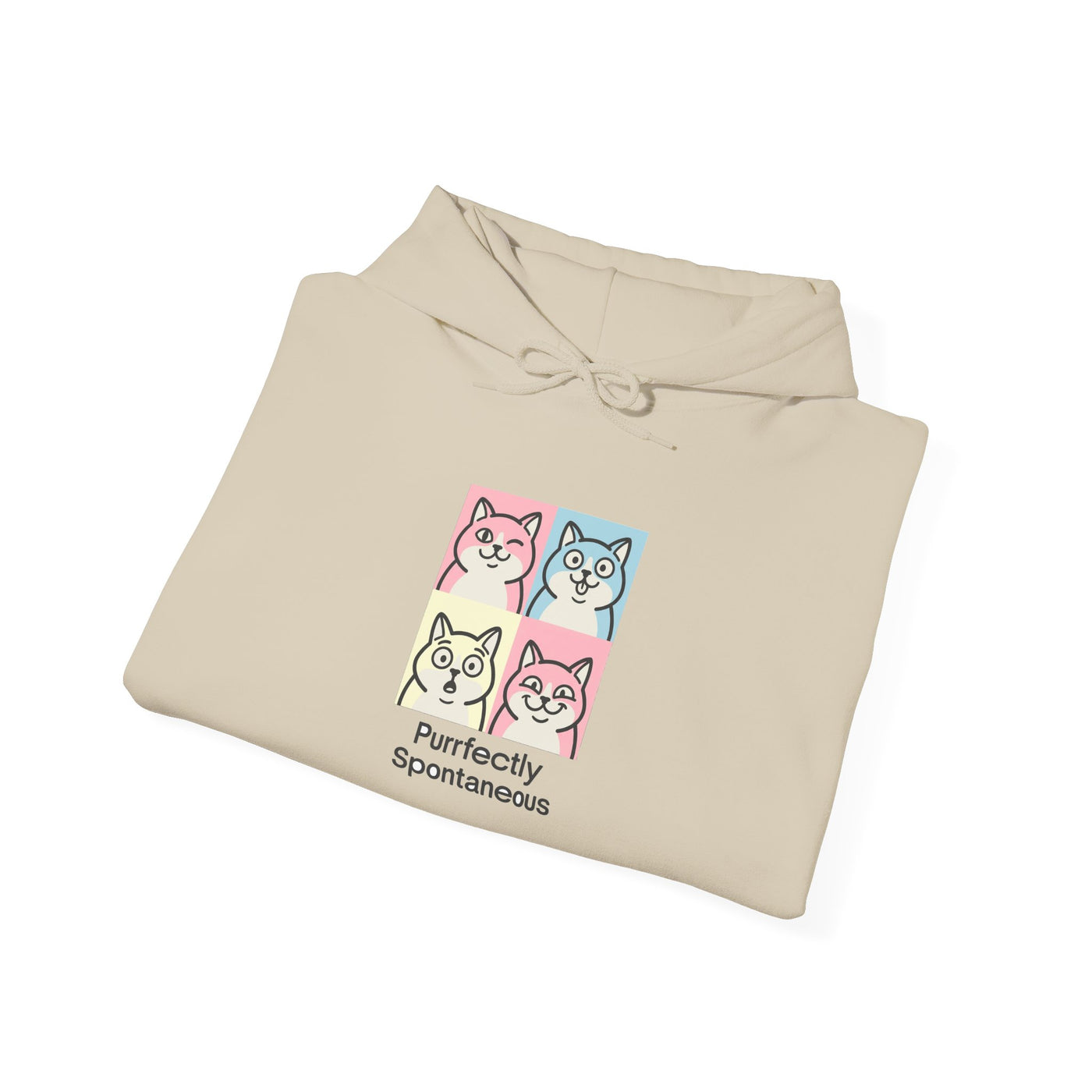 Pastel Pop Art Kitten Grid Hoodie