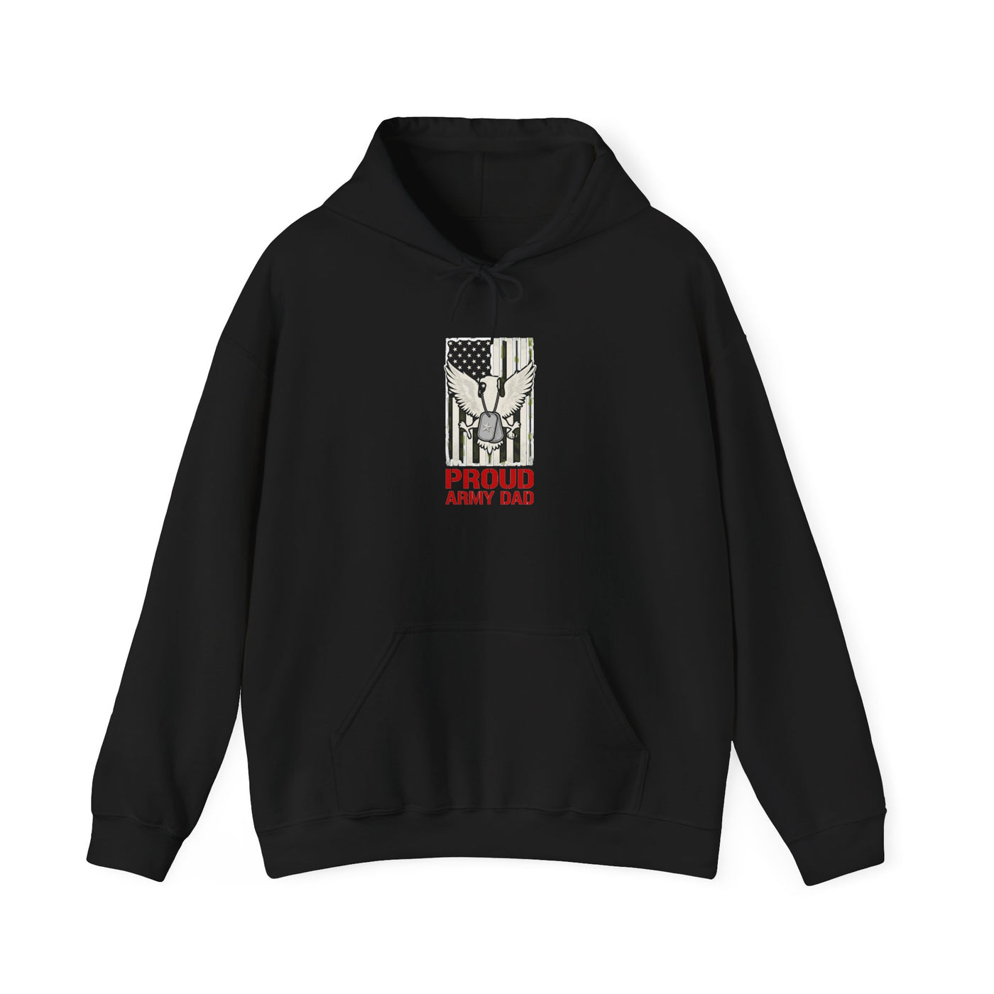 Proud Army Dad Dog Tags & Flag Hoodie