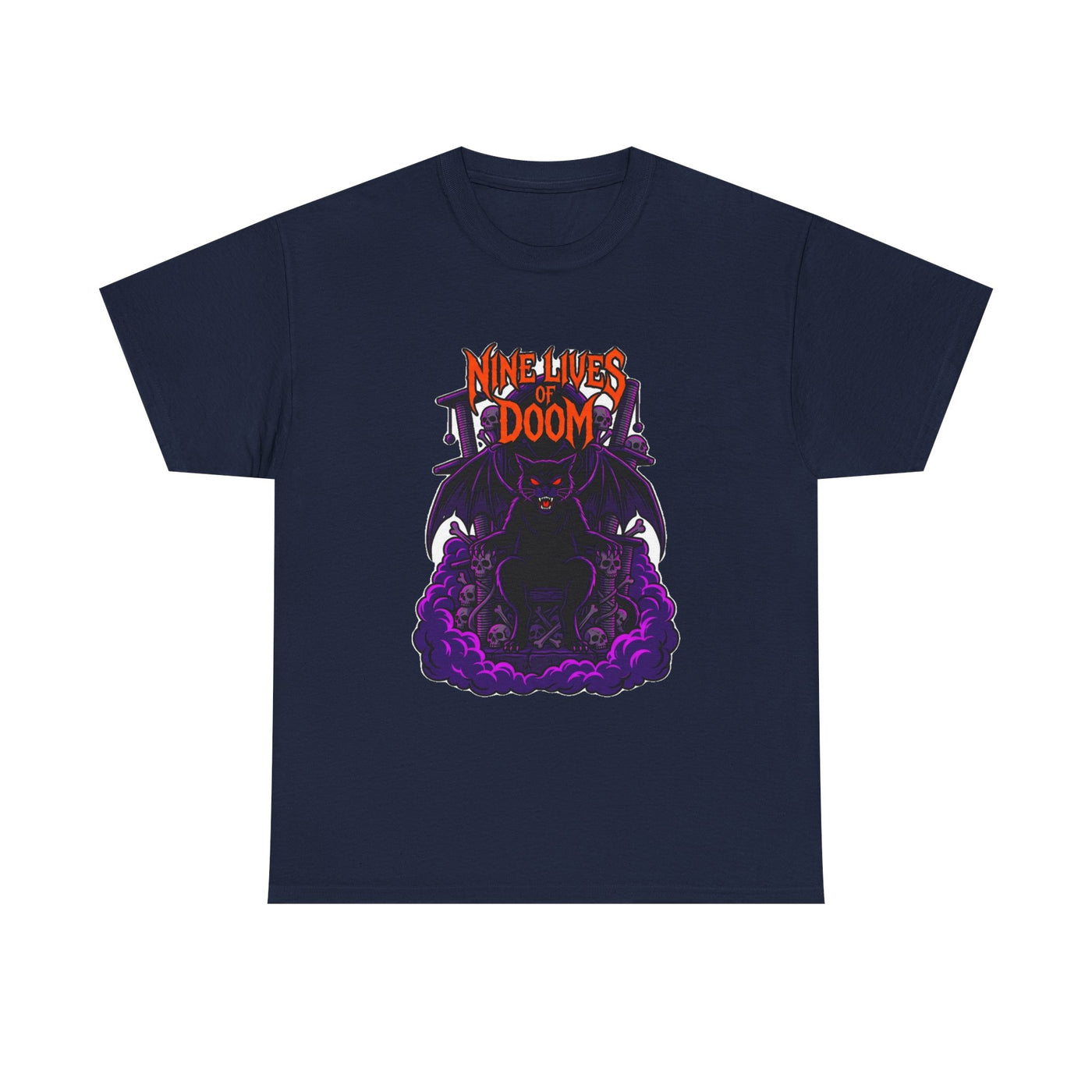 Nine Lives of Doom Heavy Metal Cat T-Shirt