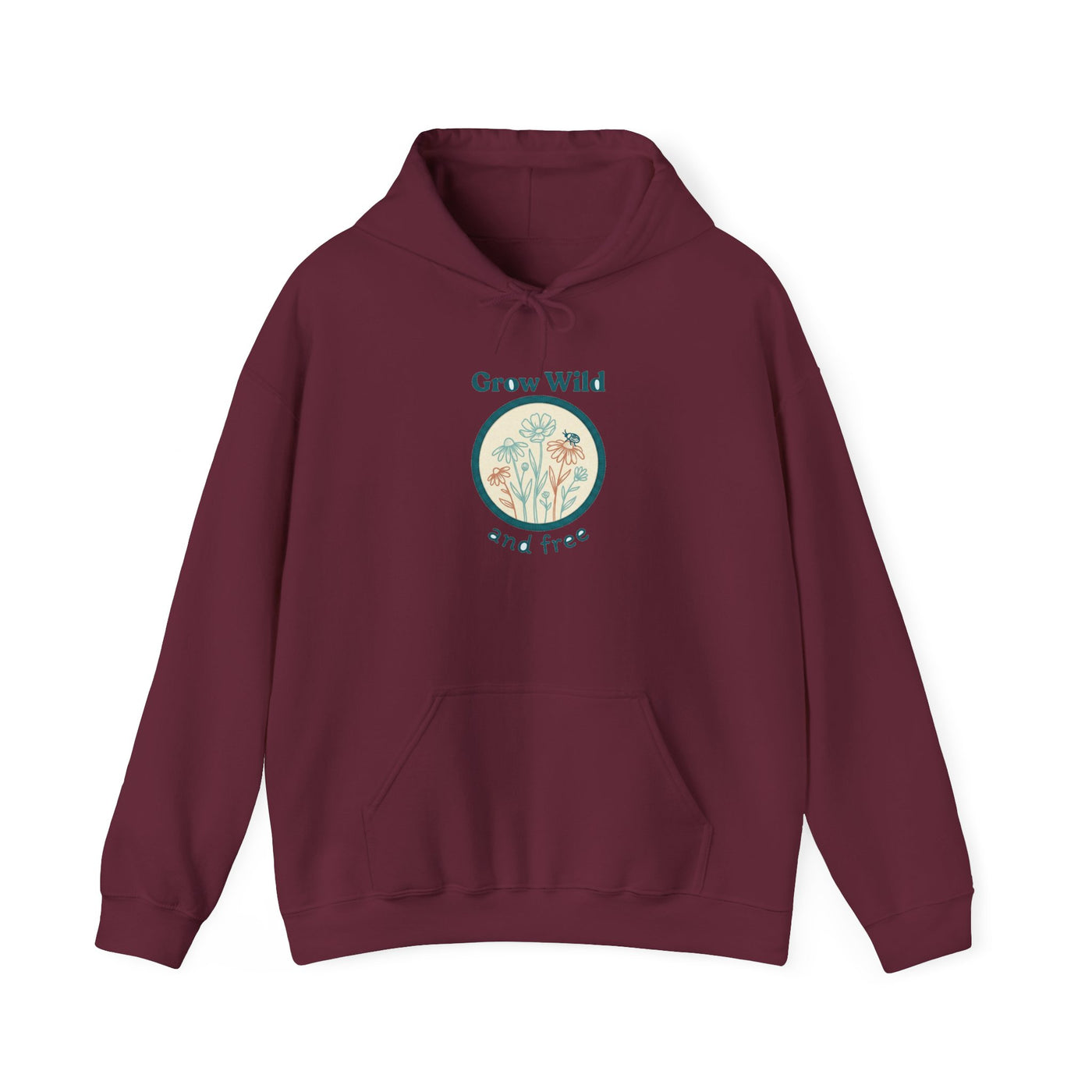 Stitched Meadow & Little Beetle Faux Embroidery Hoodie