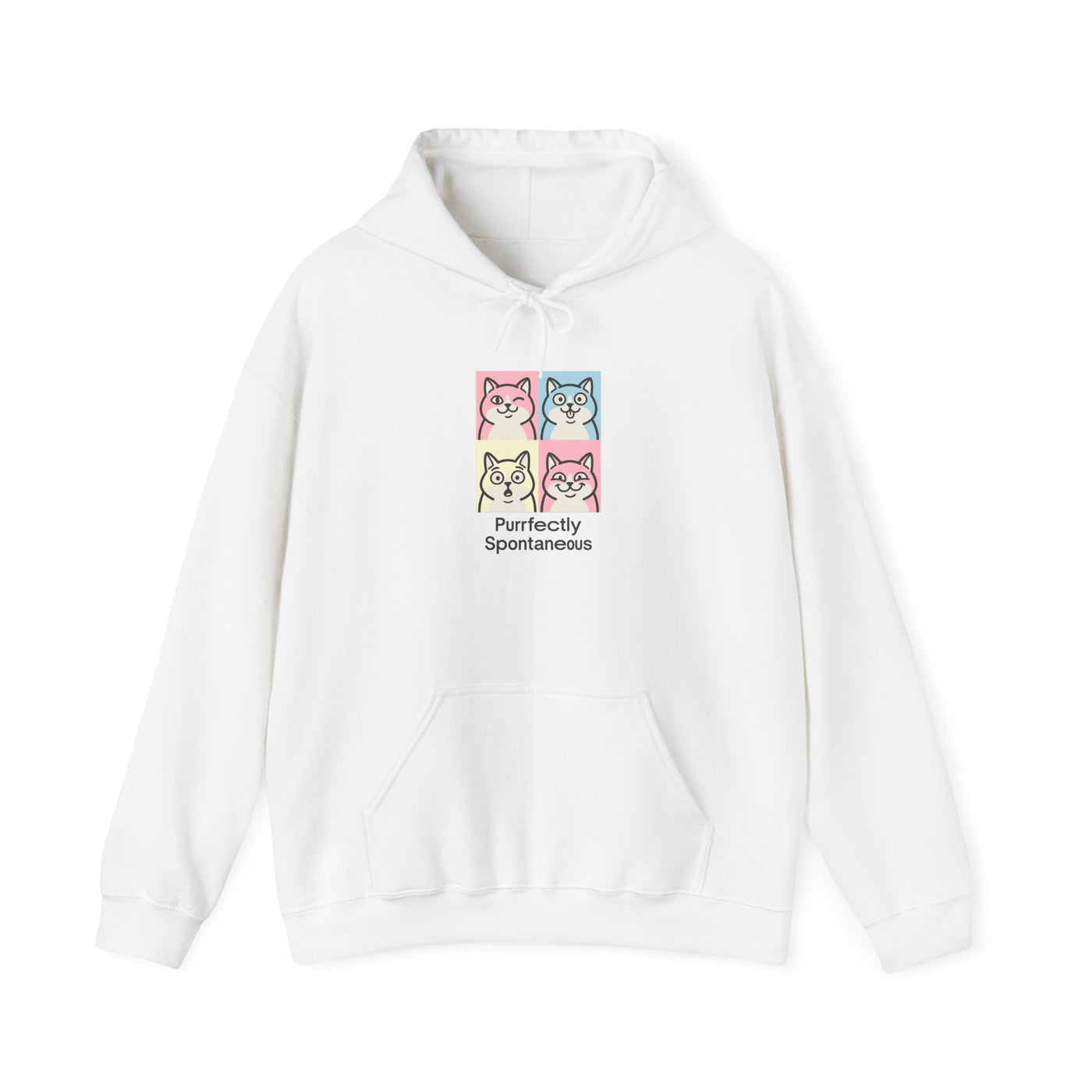 Pastel Pop Art Kitten Grid Hoodie