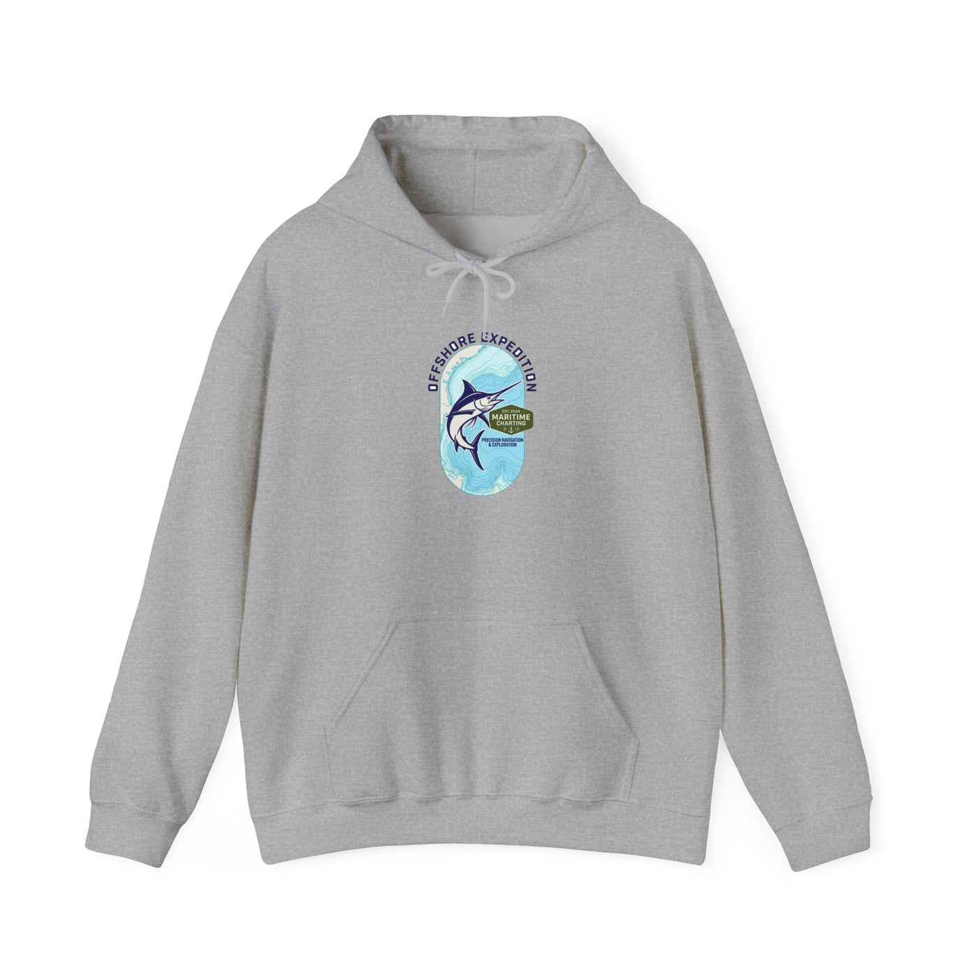 Coastal Bathymetry Marlin Badge Hoodie