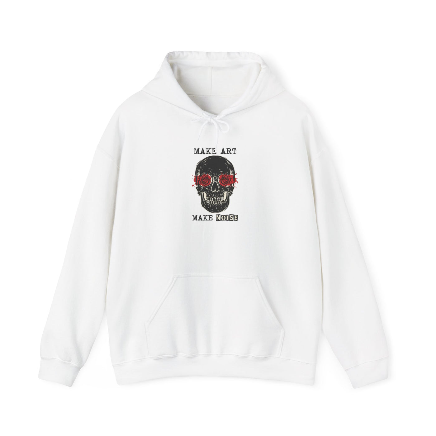 Make Art Make Noise Linocut Skull Hoodie