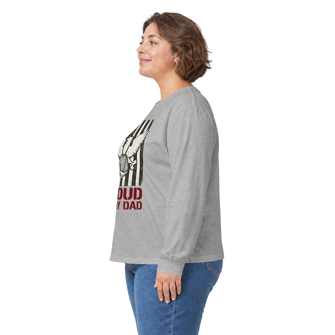 Proud Army Dad Dog Tags & Flag Long Sleeve