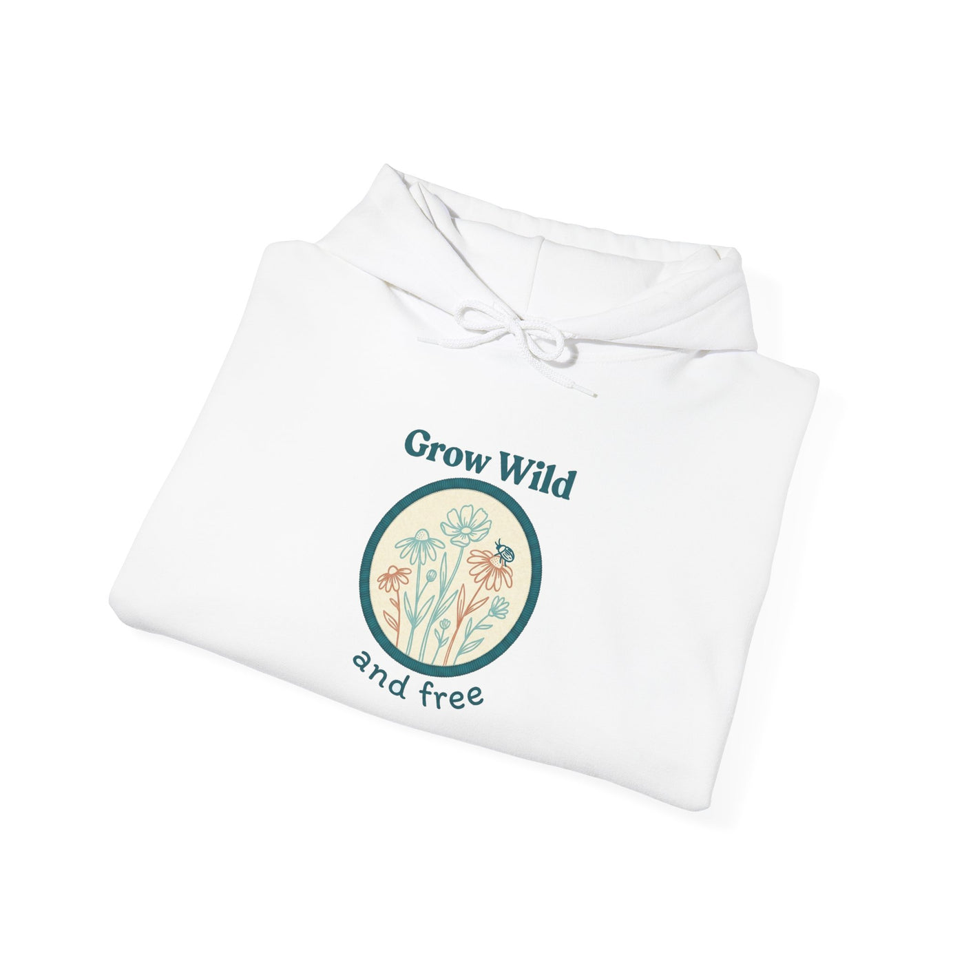 Stitched Meadow & Little Beetle Faux Embroidery Hoodie