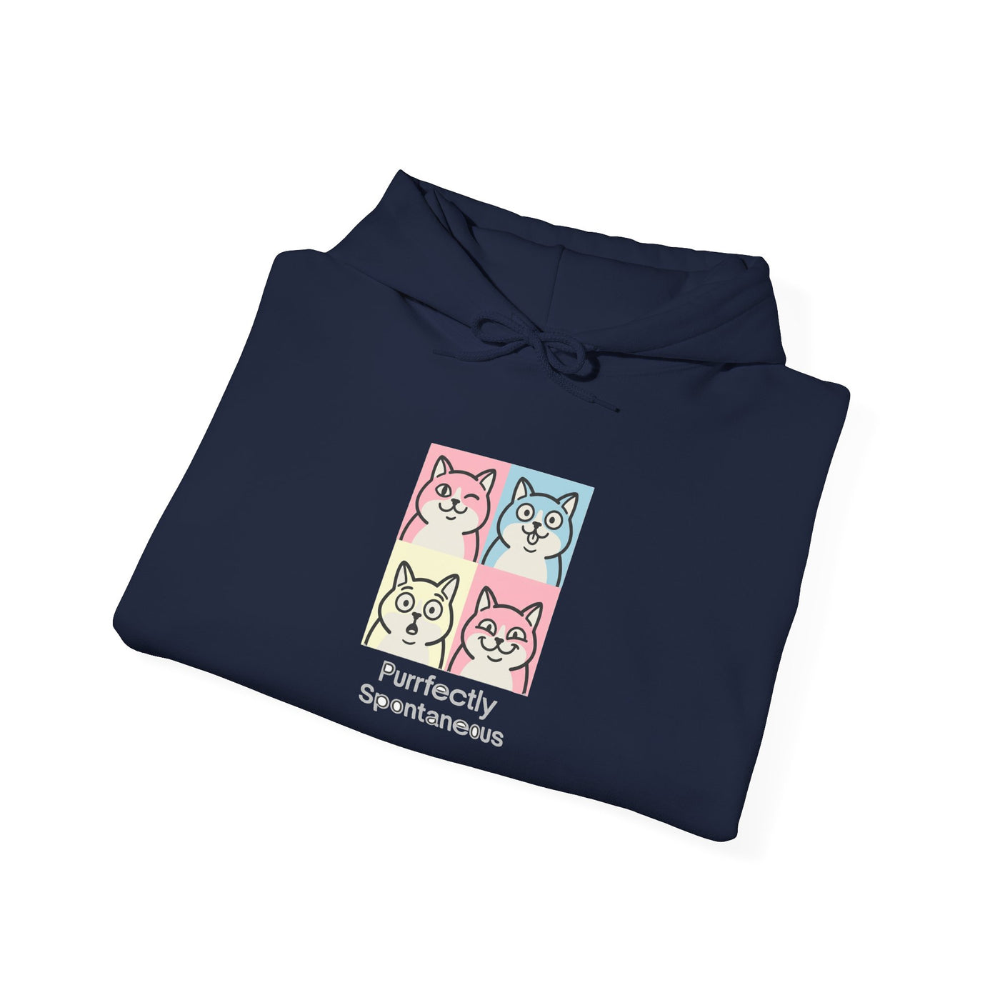 Pastel Pop Art Kitten Grid Hoodie