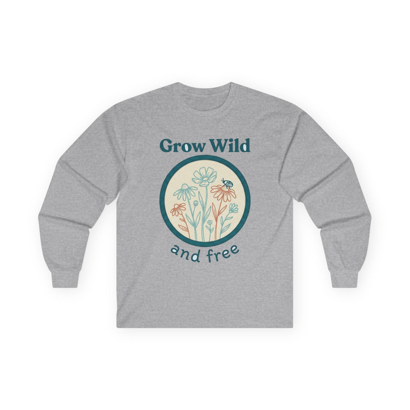 Stitched Meadow & Little Beetle Faux Embroidery Long Sleeve
