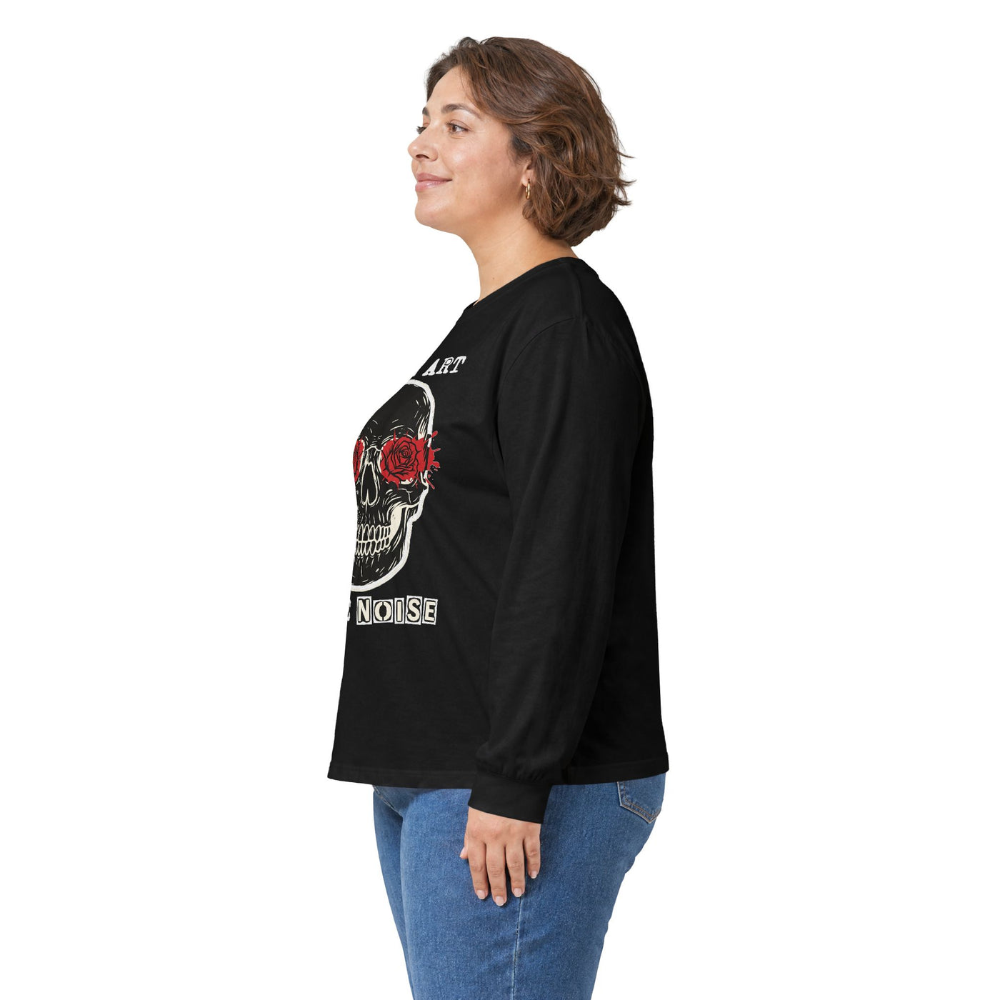 Make Art Make Noise Linocut Skull Long Sleeve