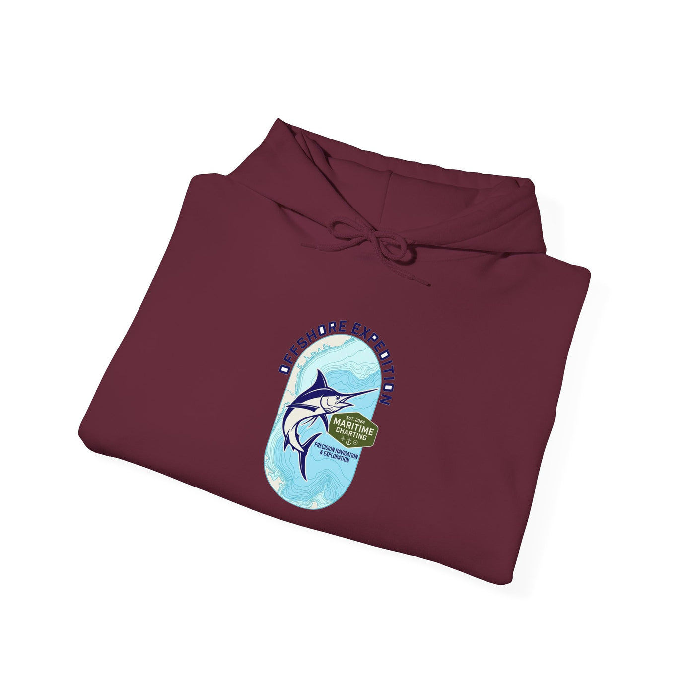 Coastal Bathymetry Marlin Badge Hoodie