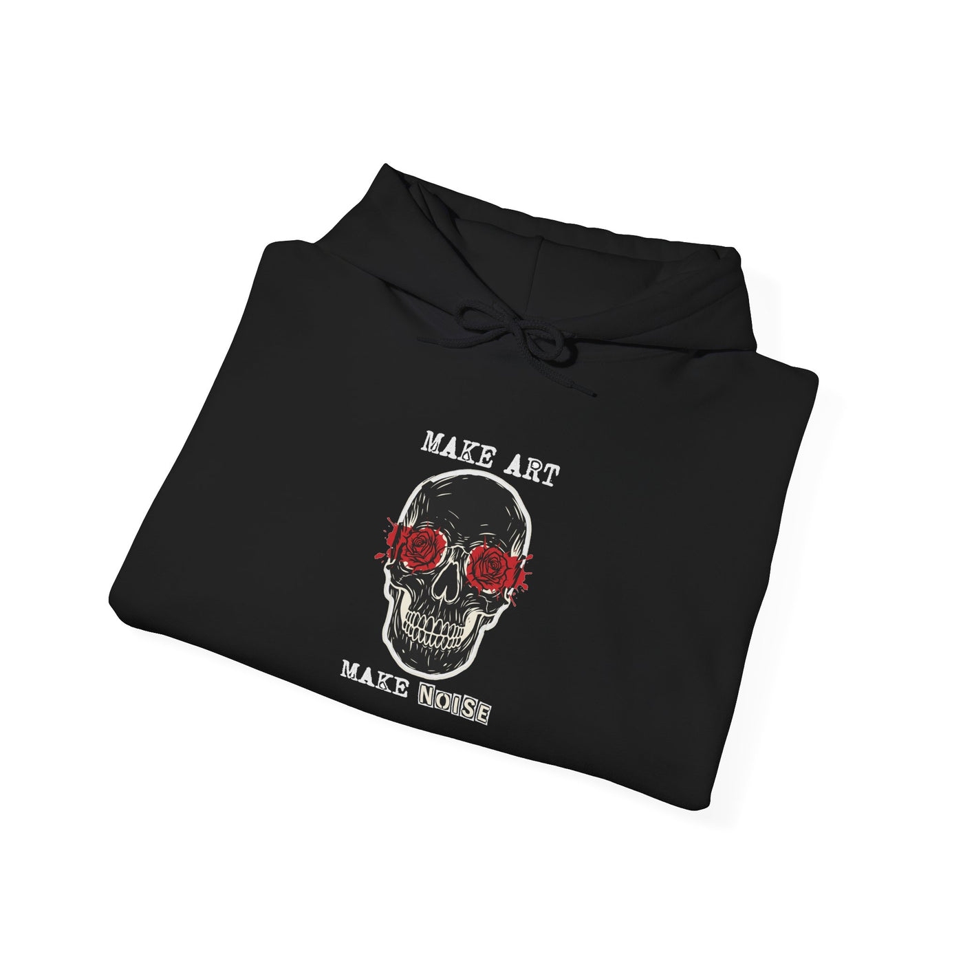 Make Art Make Noise Linocut Skull Hoodie