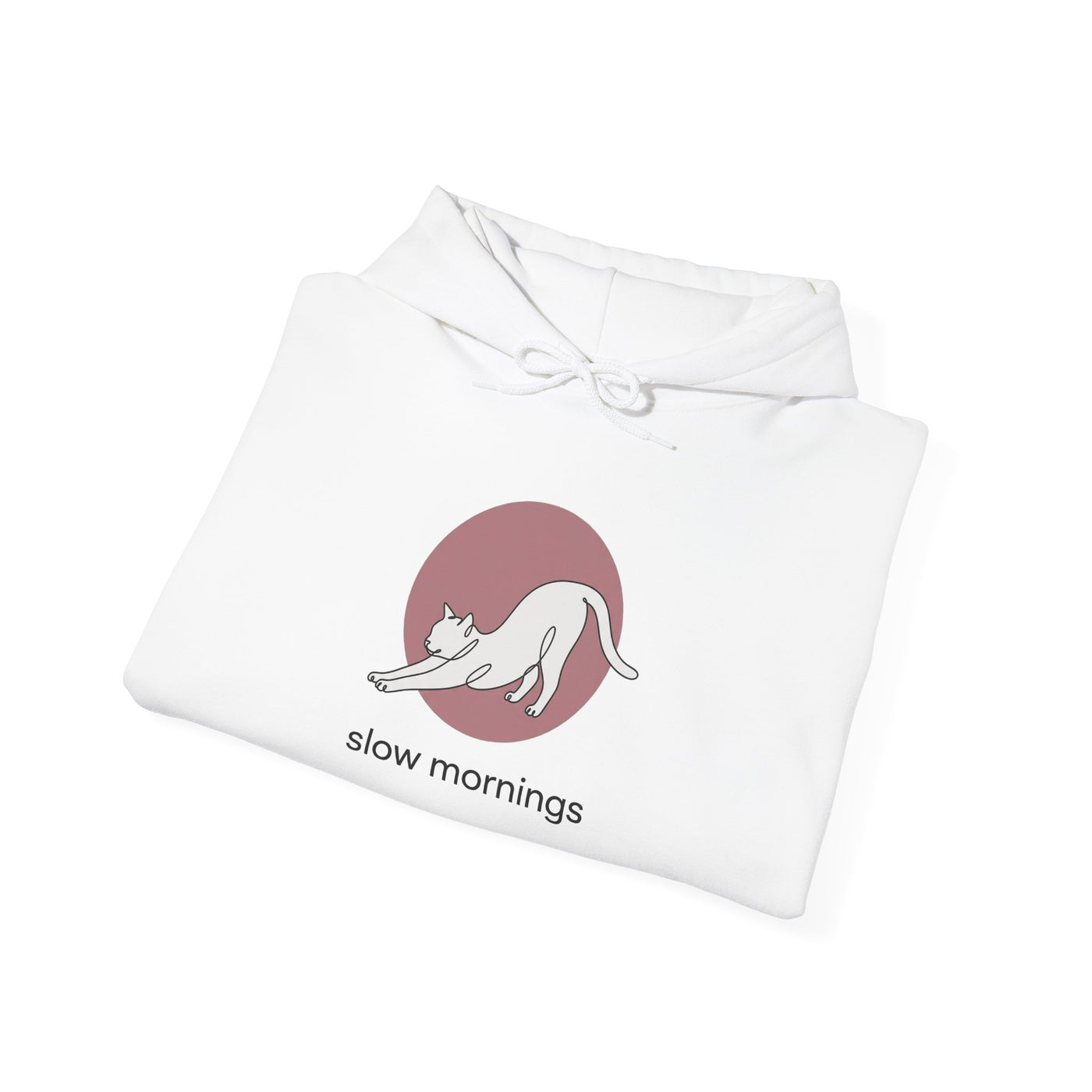 Minimalist Single-Line Stretching Cat Hoodie