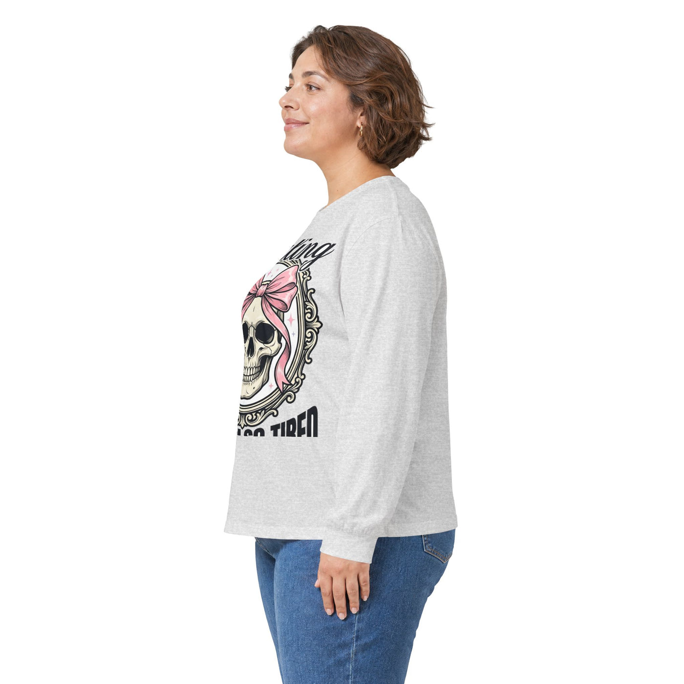 Healing But Exhausted Coquette Skull Long Sleeve