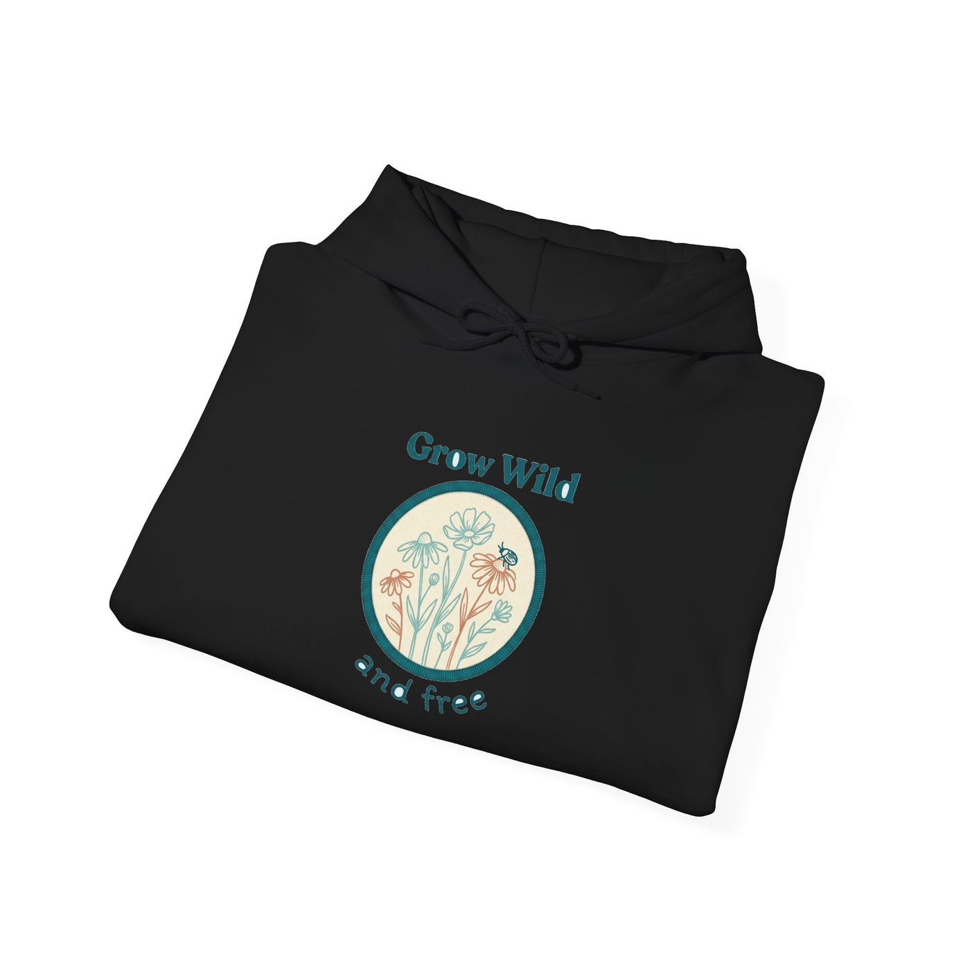 Stitched Meadow & Little Beetle Faux Embroidery Hoodie