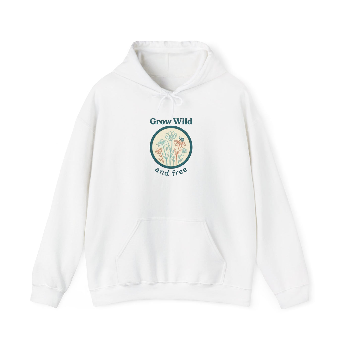 Stitched Meadow & Little Beetle Faux Embroidery Hoodie