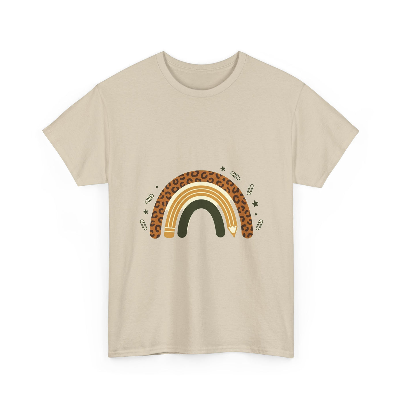 Boho Leopard Rainbow Teacher T-Shirt