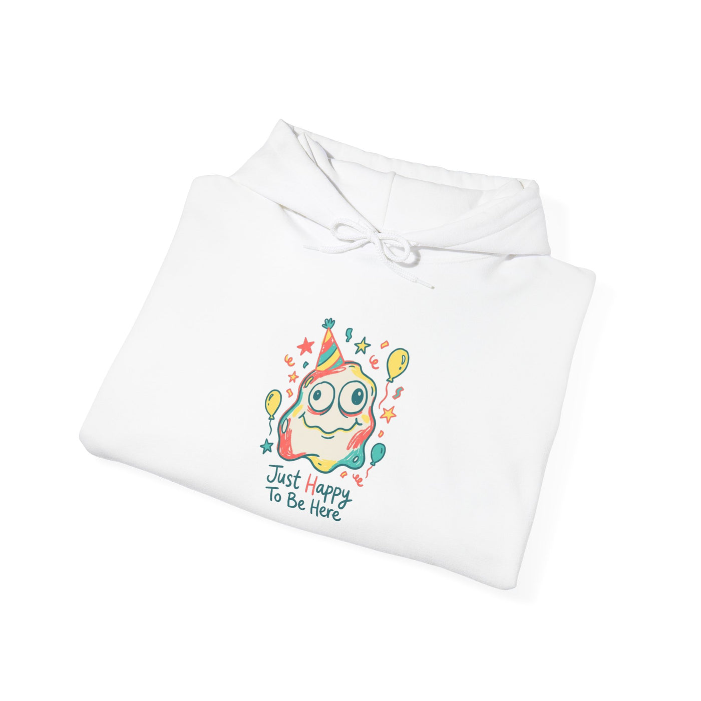 Wobbly Party Blob Just Happy To Be Here Hoodie