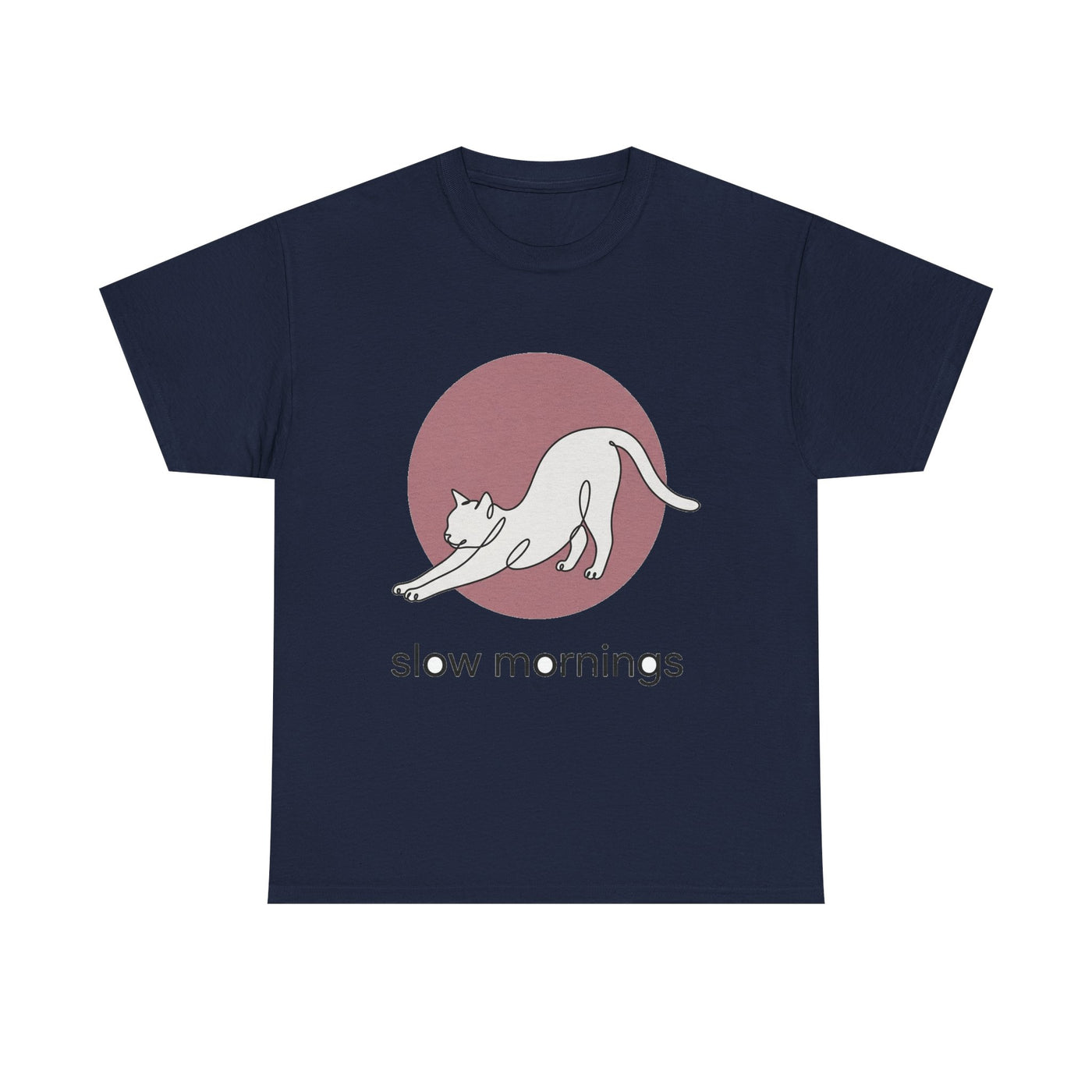 Slow Mornings Minimalist Cat T-Shirt