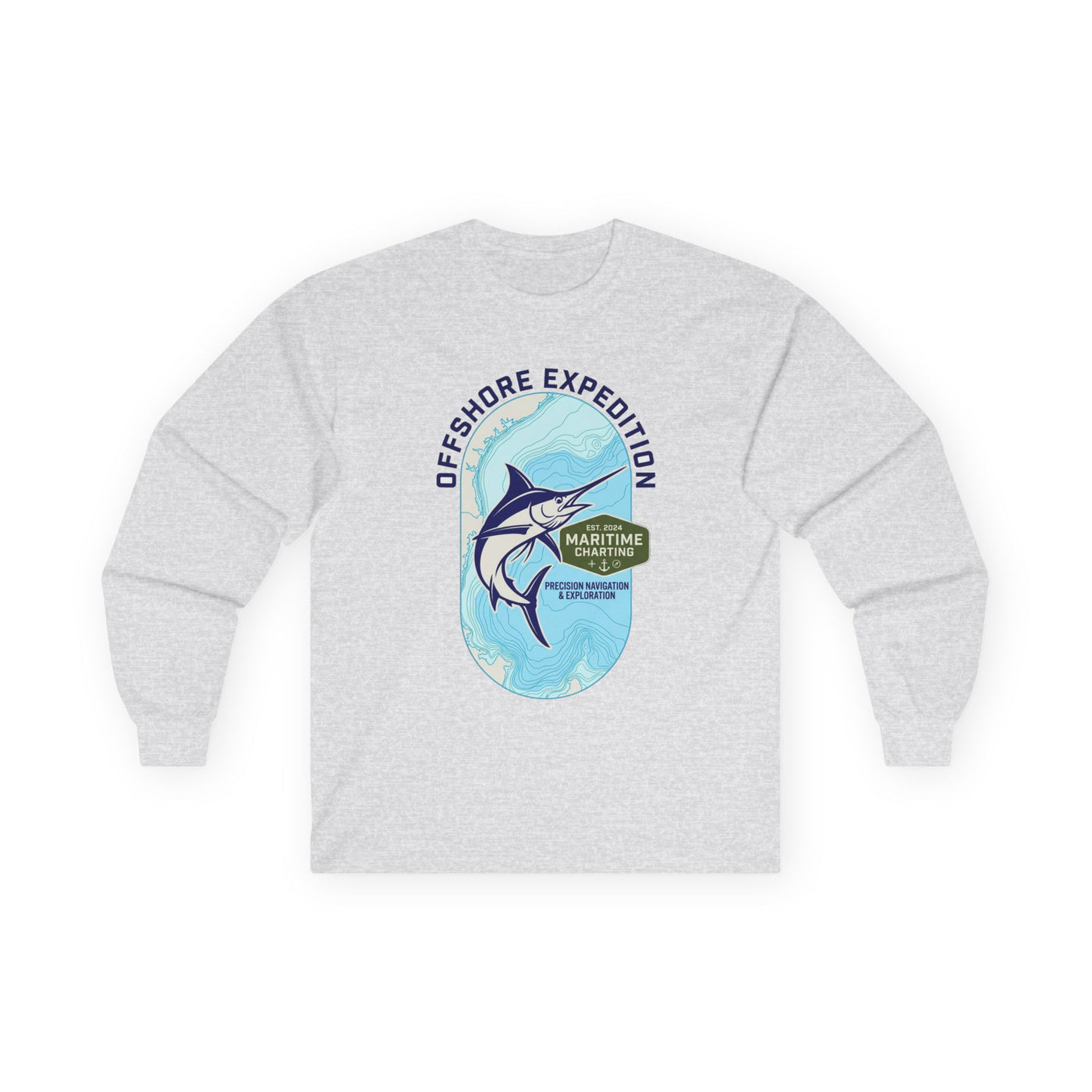 Coastal Bathymetry Marlin Badge Long Sleeve