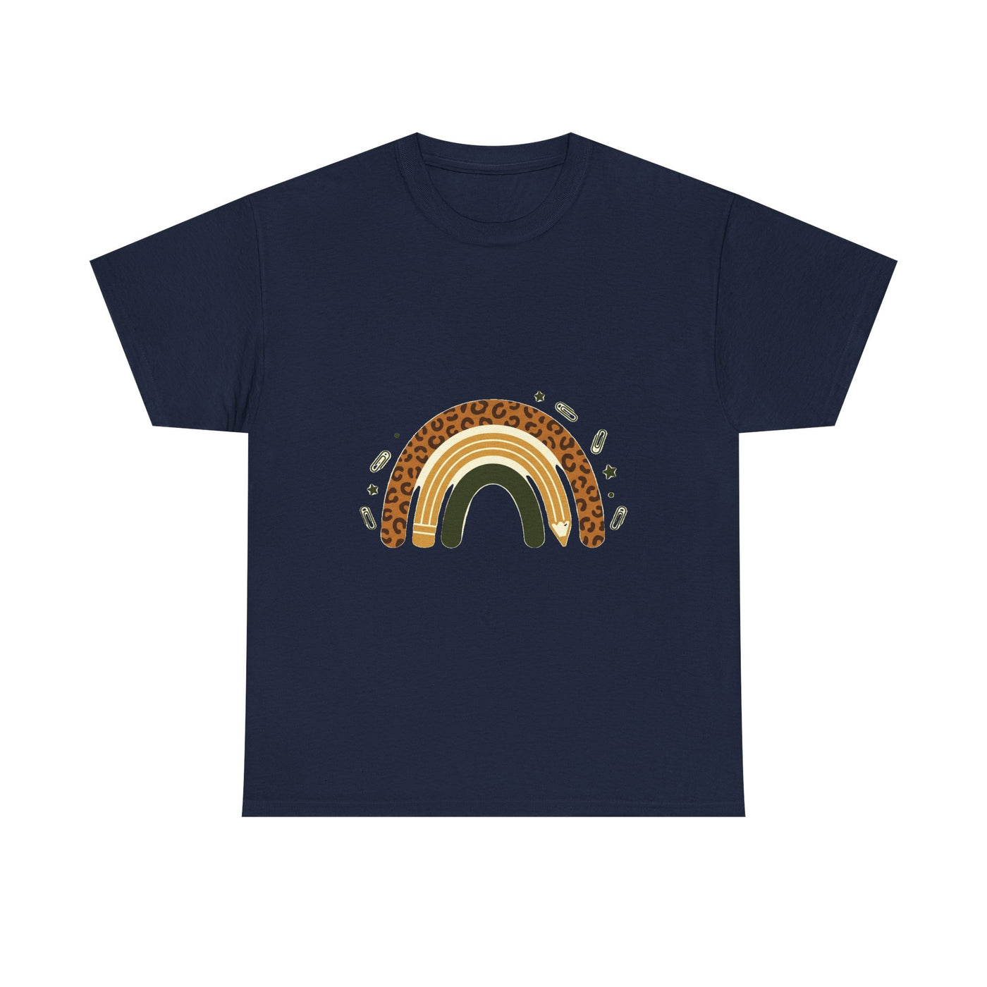 Boho Leopard Rainbow Teacher T-Shirt