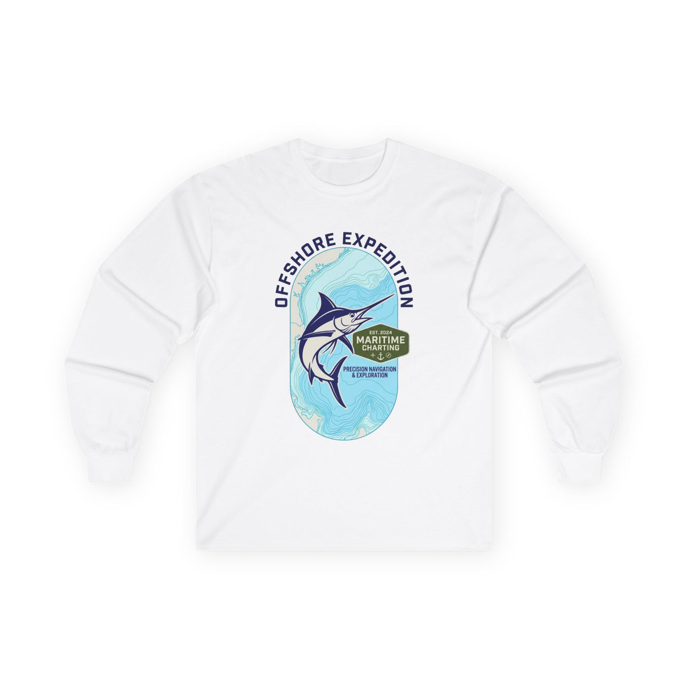 Coastal Bathymetry Marlin Badge Long Sleeve