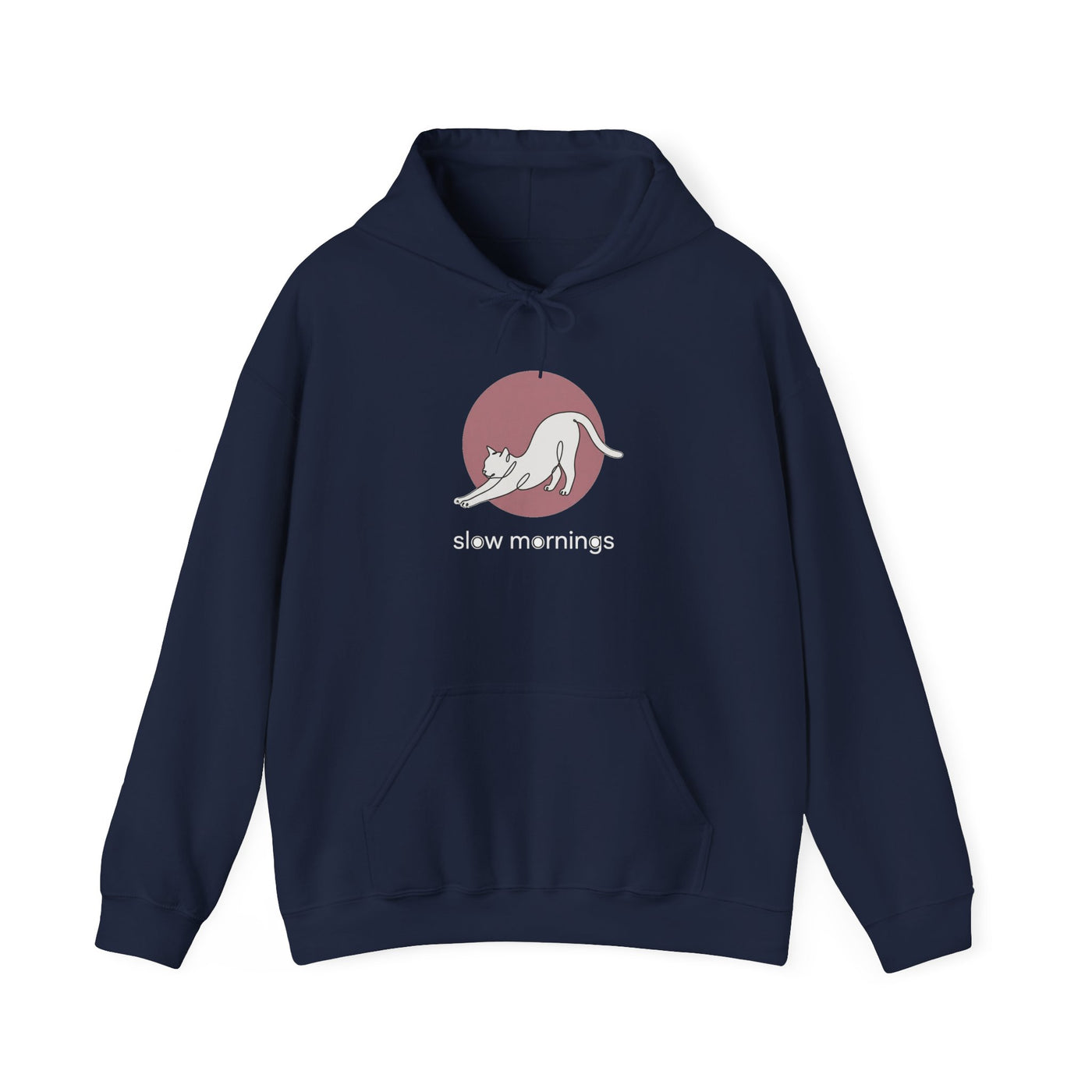 Minimalist Single-Line Stretching Cat Hoodie