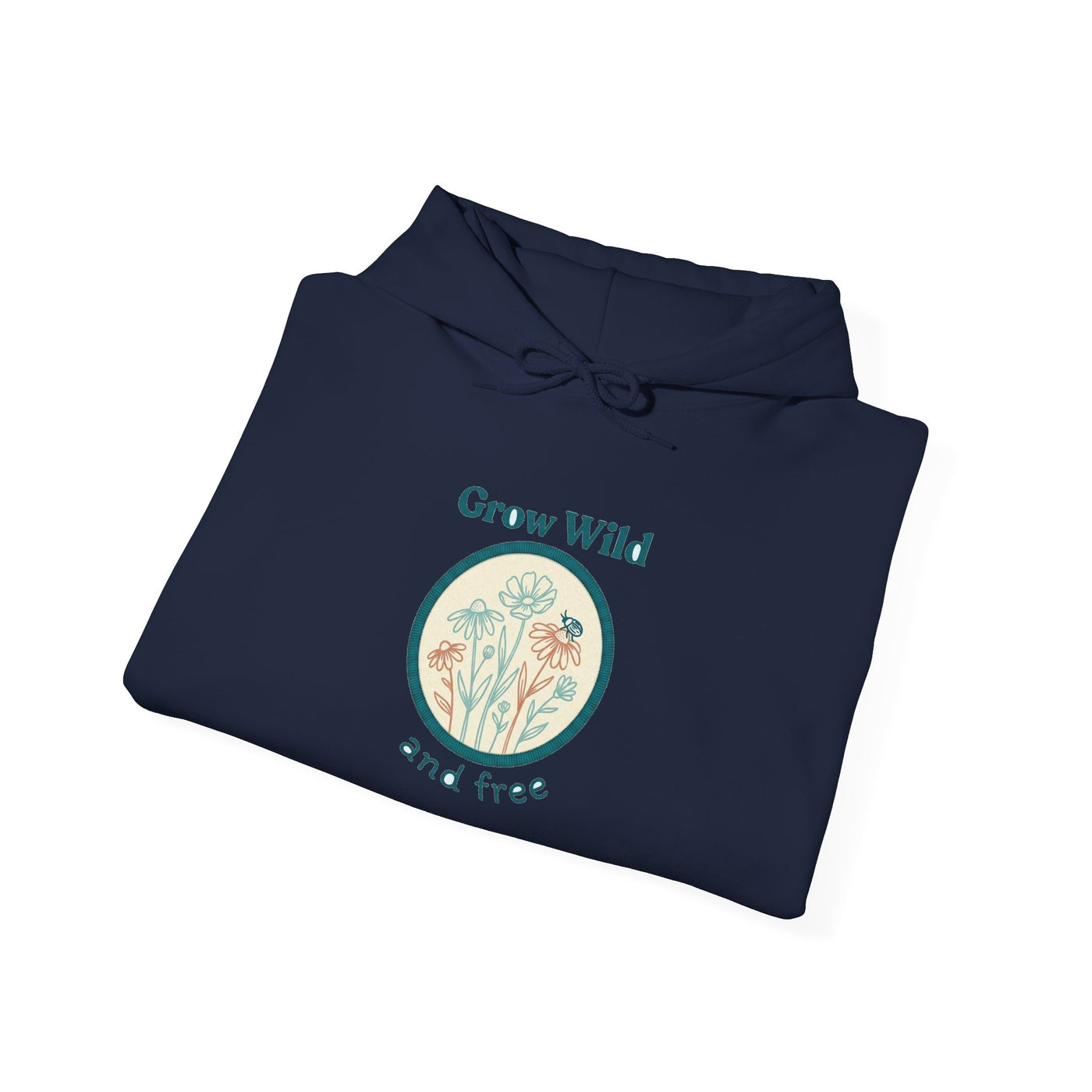 Stitched Meadow & Little Beetle Faux Embroidery Hoodie