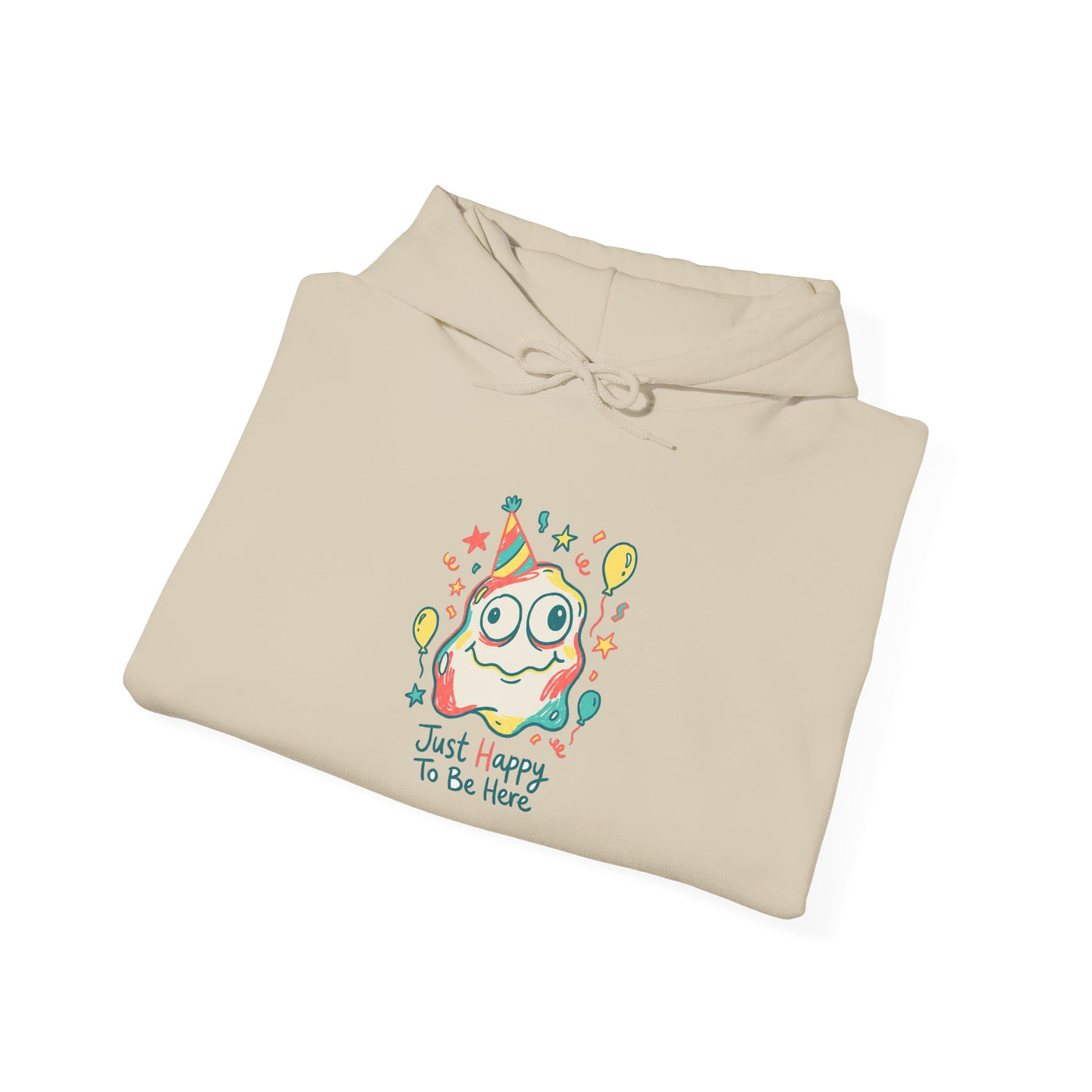 Wobbly Party Blob Just Happy To Be Here Hoodie