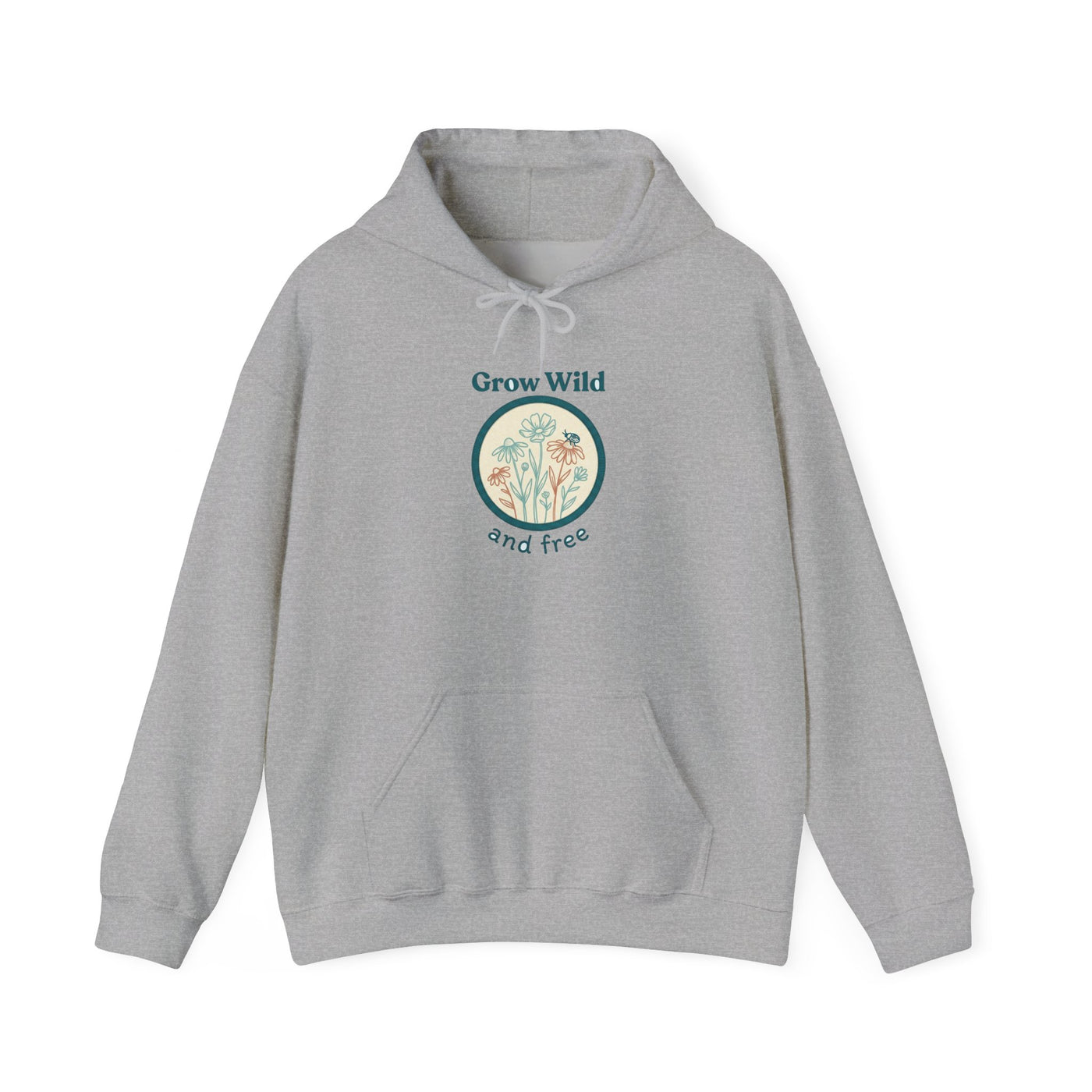 Stitched Meadow & Little Beetle Faux Embroidery Hoodie