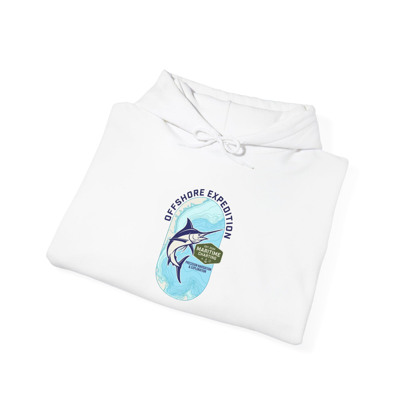 Coastal Bathymetry Marlin Badge Hoodie