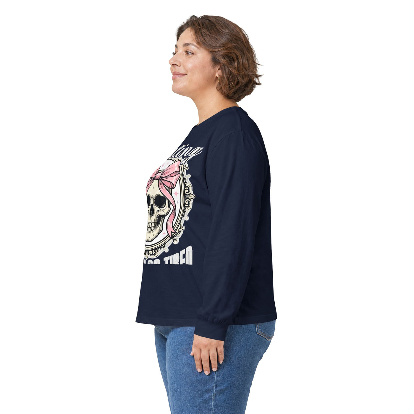 Healing But Exhausted Coquette Skull Long Sleeve