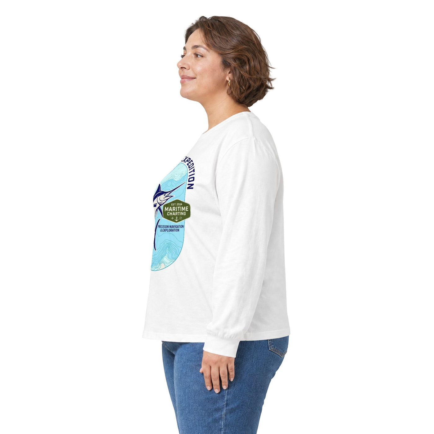 Coastal Bathymetry Marlin Badge Long Sleeve