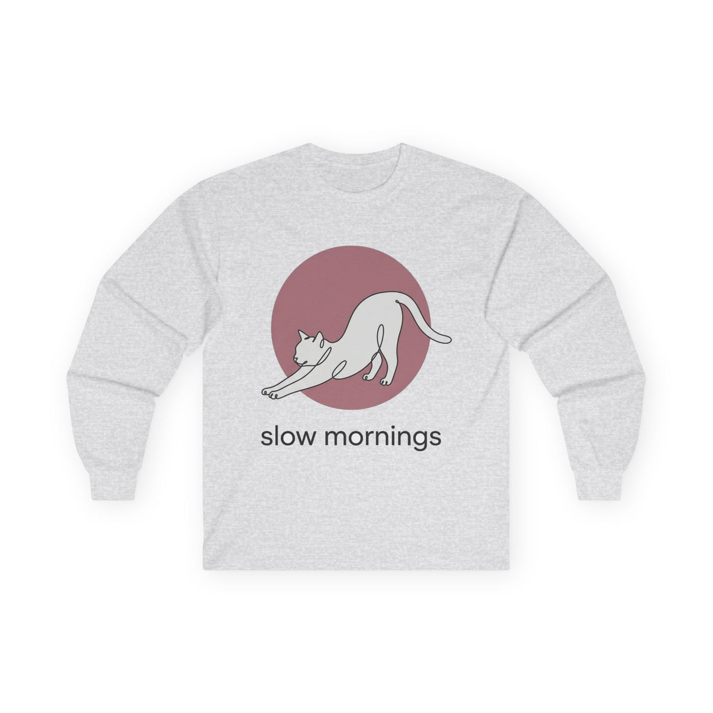 Minimalist Single-Line Stretching Cat Long Sleeve