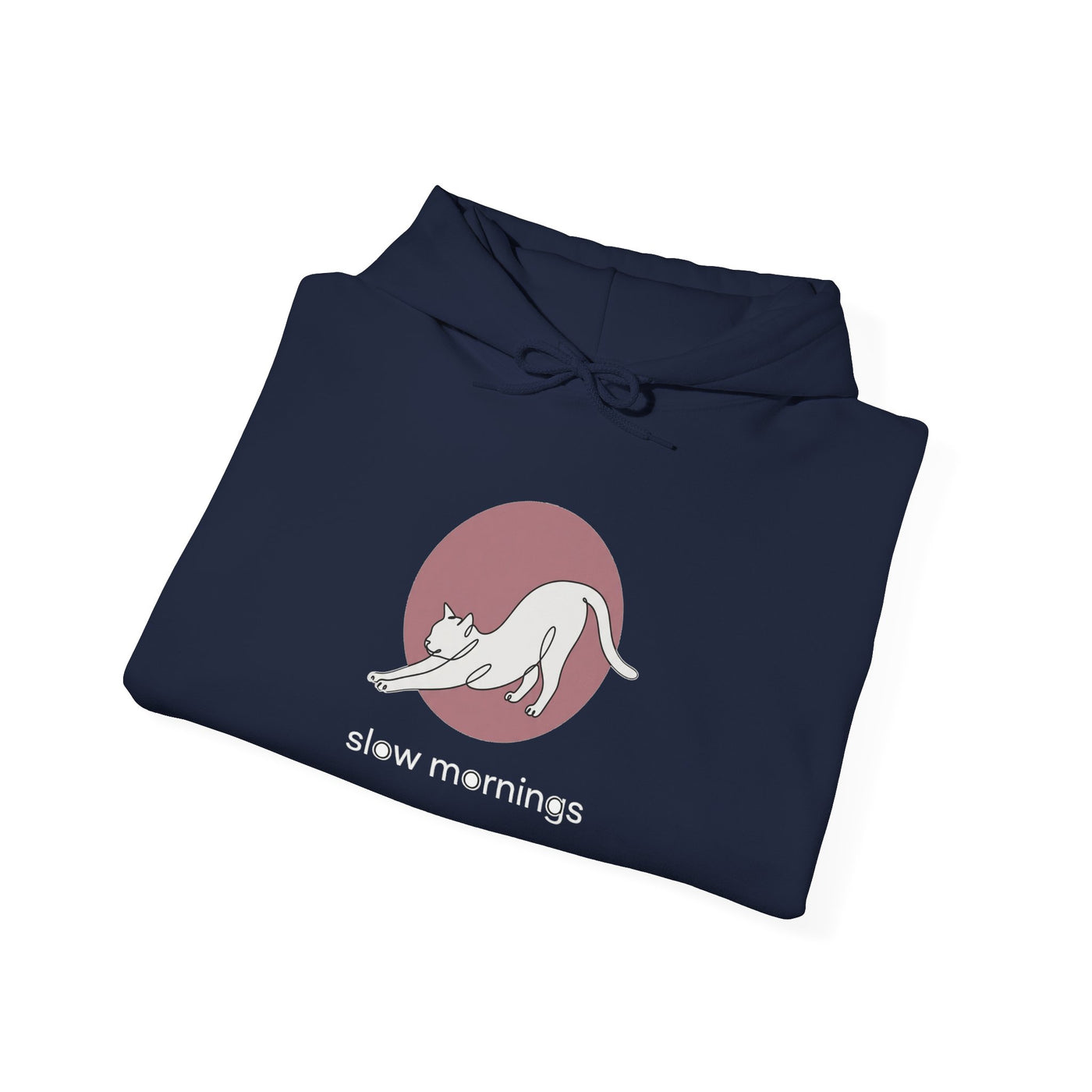 Minimalist Single-Line Stretching Cat Hoodie