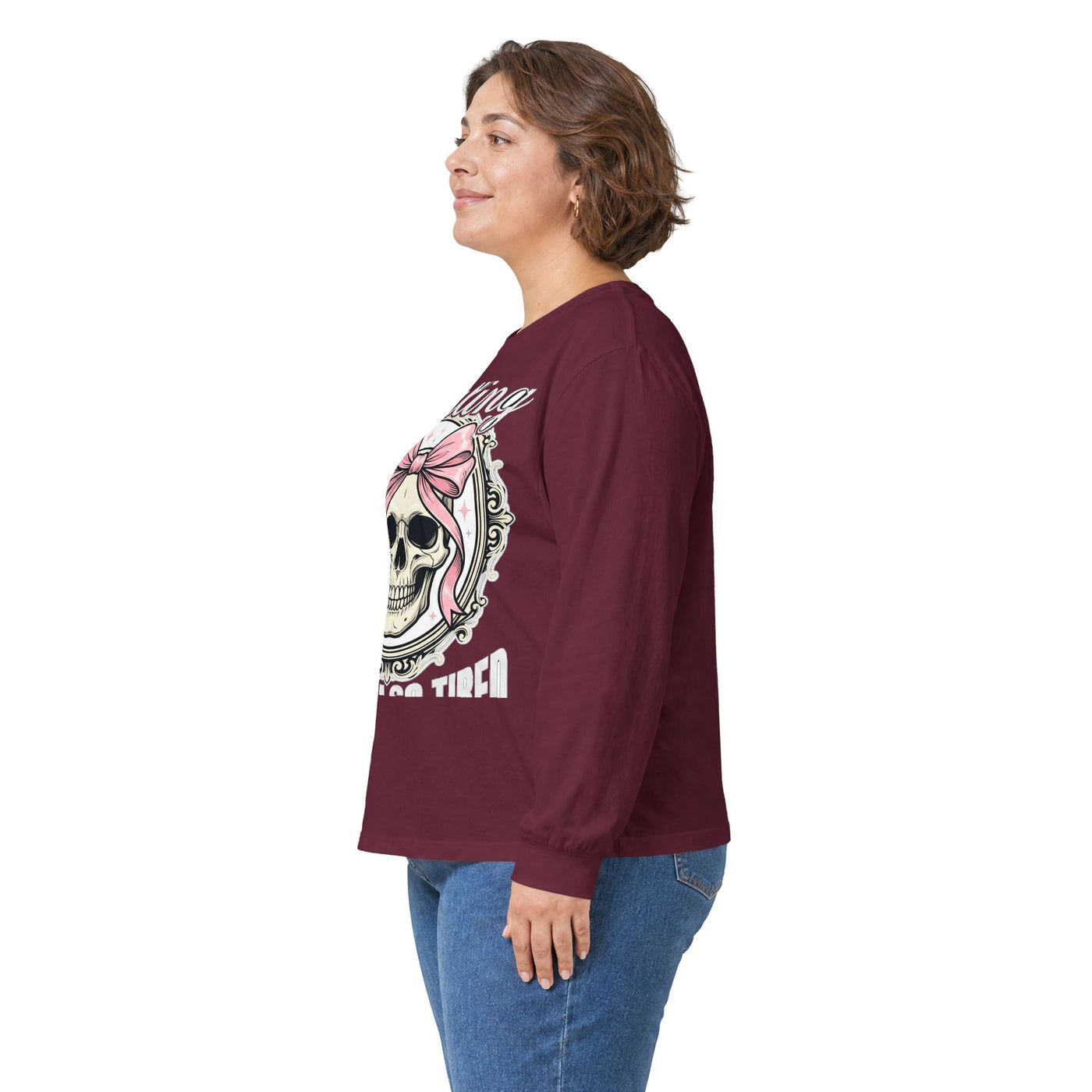 Healing But Exhausted Coquette Skull Long Sleeve