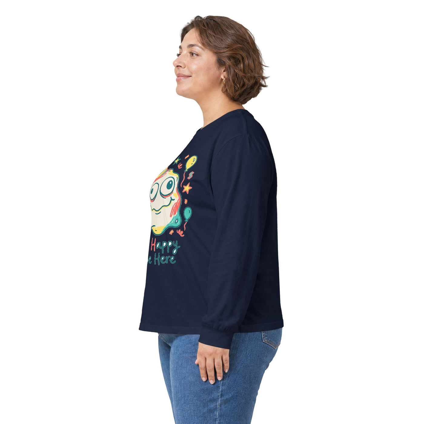 Wobbly Party Blob Just Happy To Be Here Long Sleeve