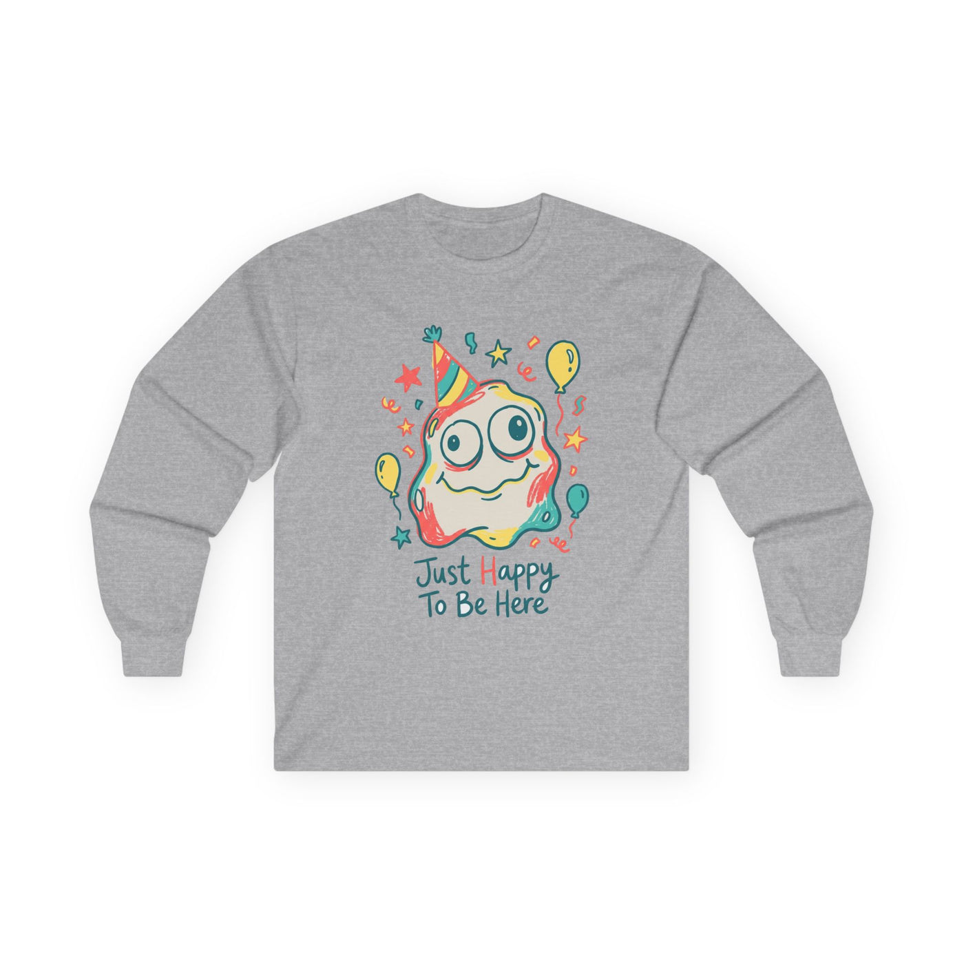 Wobbly Party Blob Just Happy To Be Here Long Sleeve