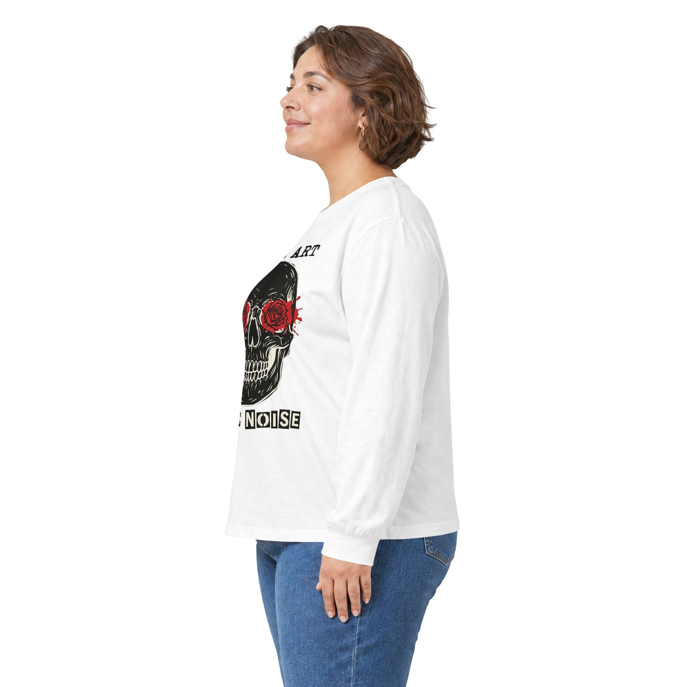 Make Art Make Noise Linocut Skull Long Sleeve