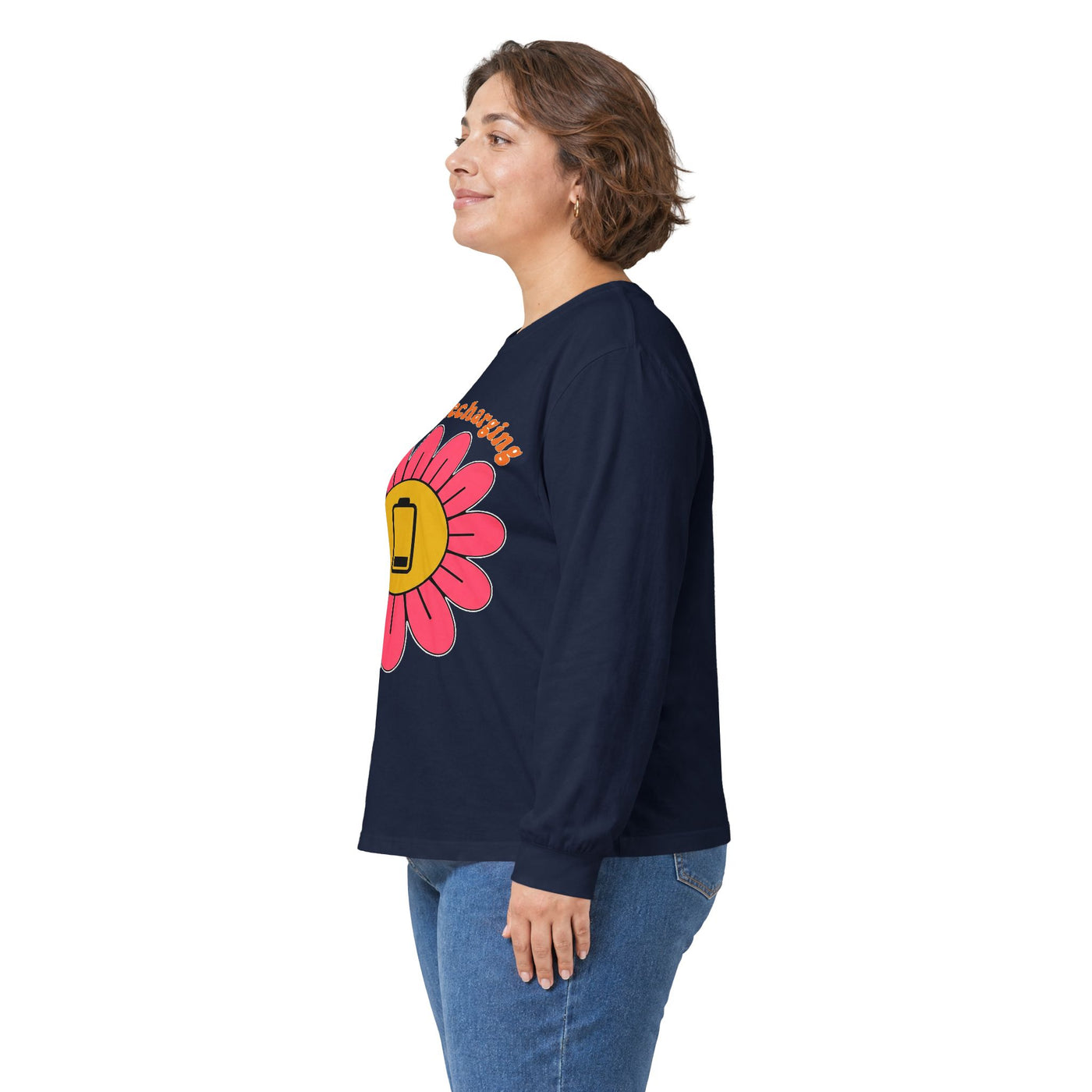 Recharging My Spark Retro Flower Long Sleeve