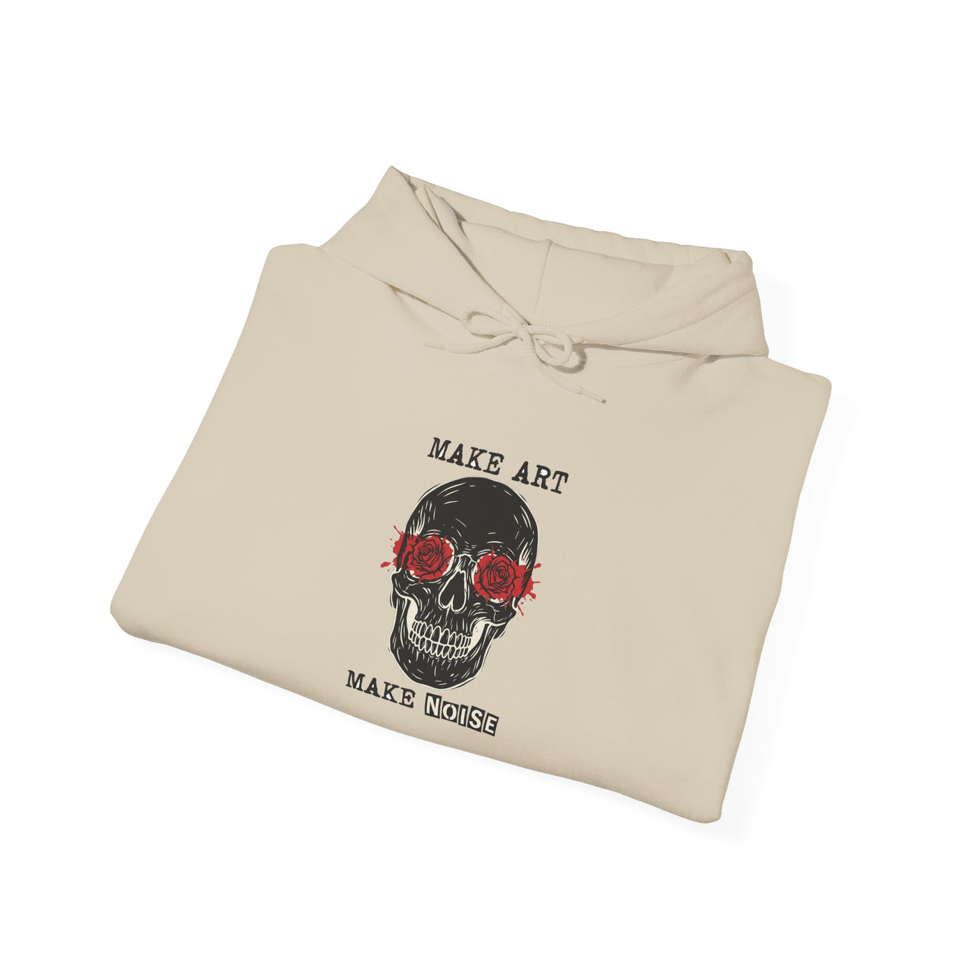 Make Art Make Noise Linocut Skull Hoodie