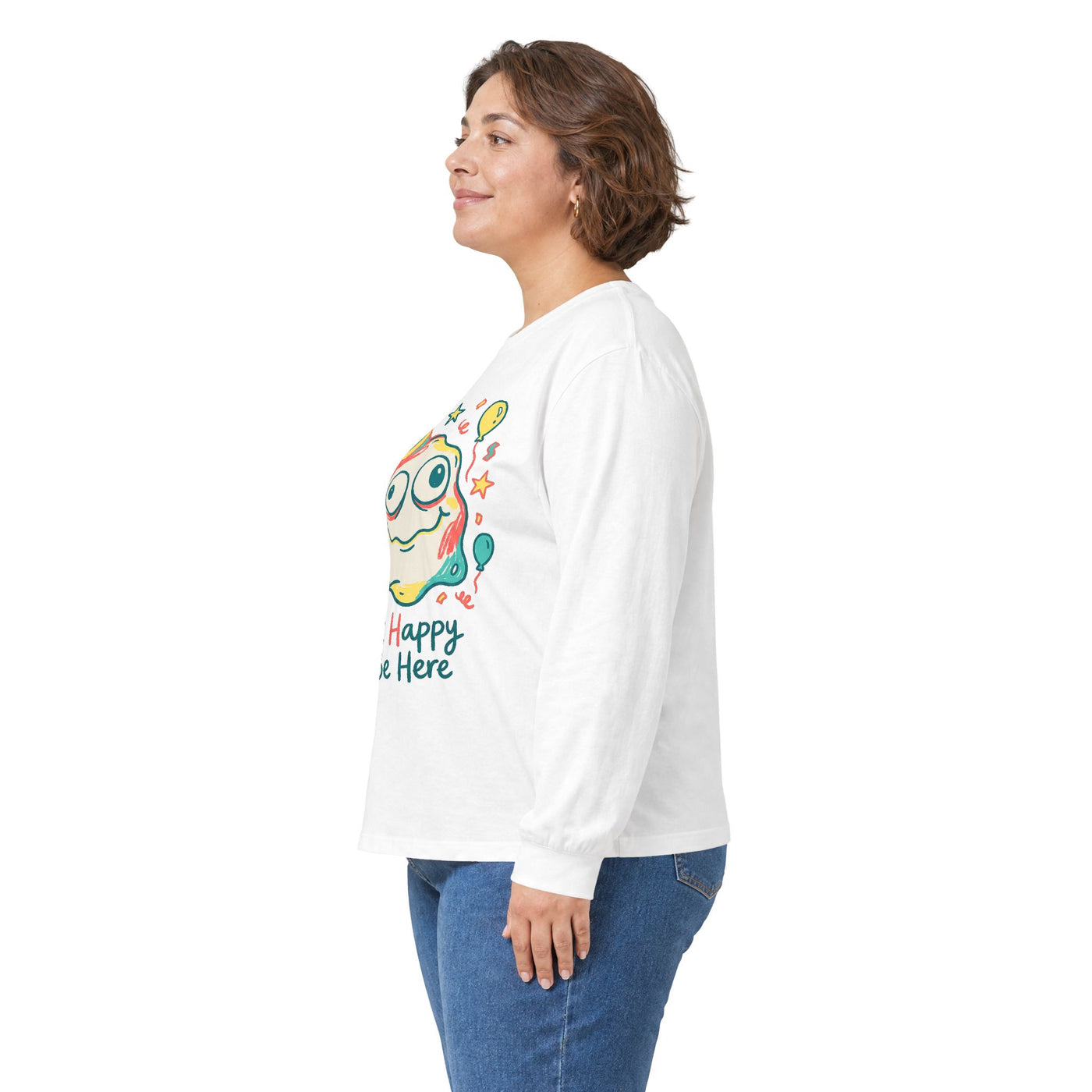 Wobbly Party Blob Just Happy To Be Here Long Sleeve
