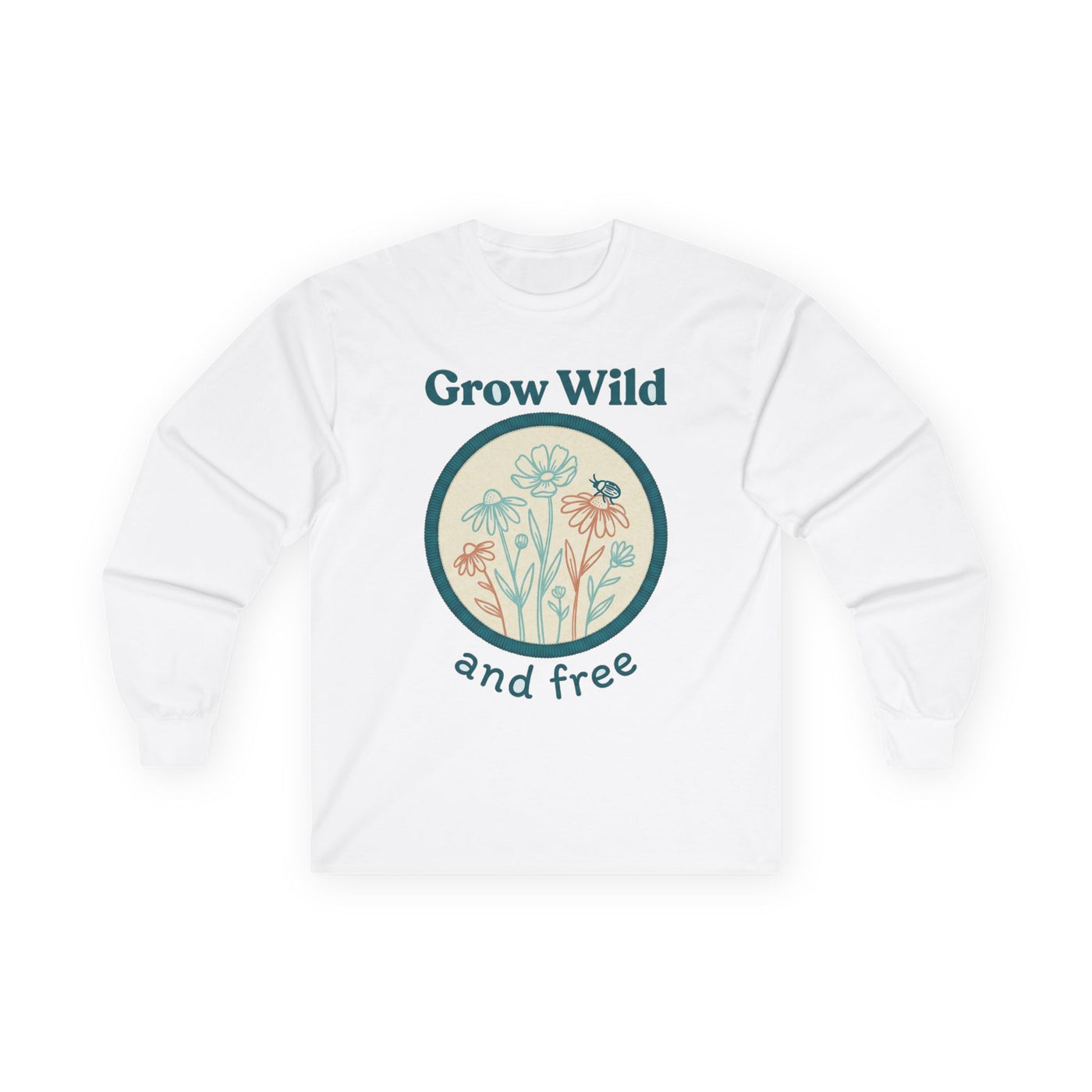 Stitched Meadow & Little Beetle Faux Embroidery Long Sleeve
